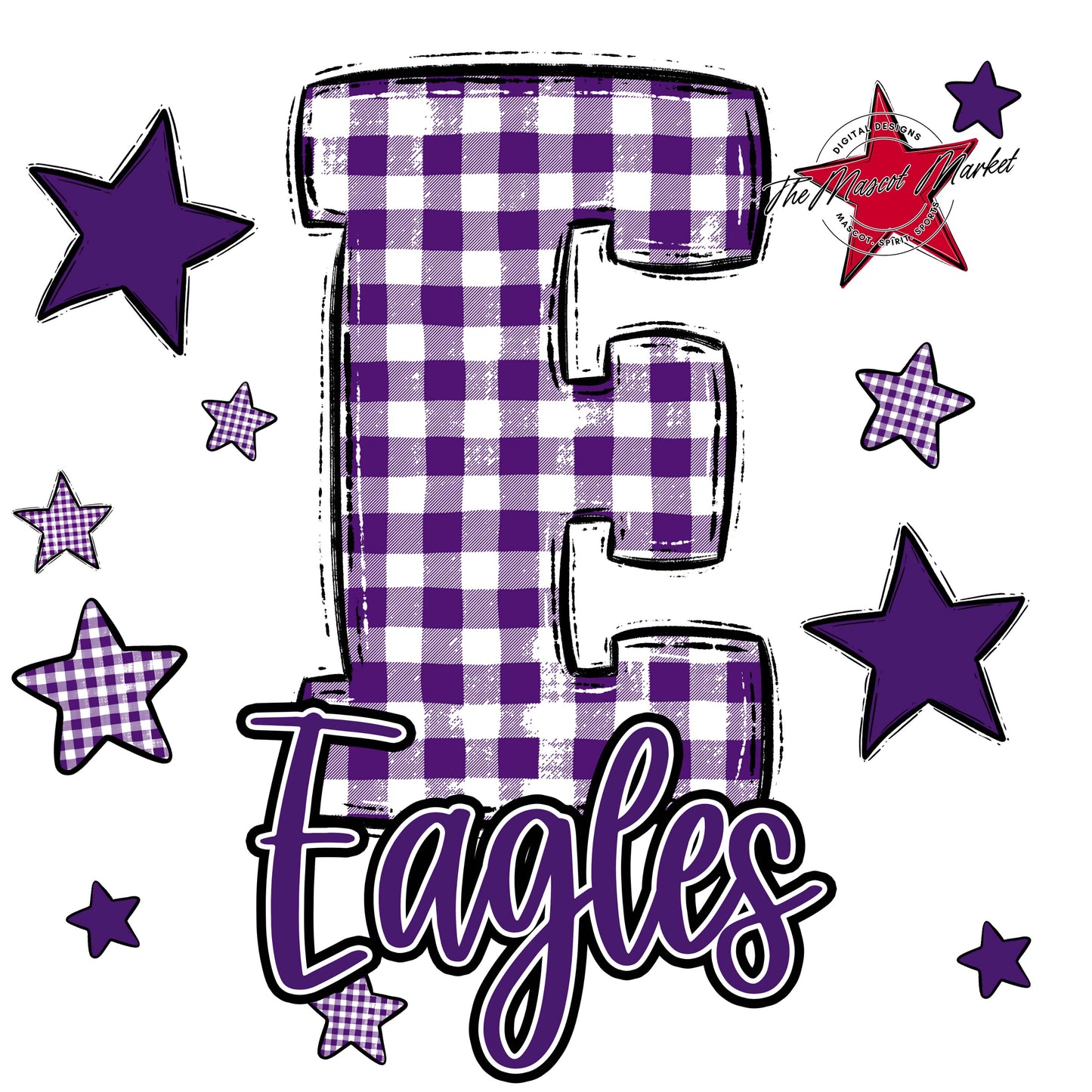 Eagles Plaid Star Design-Purple