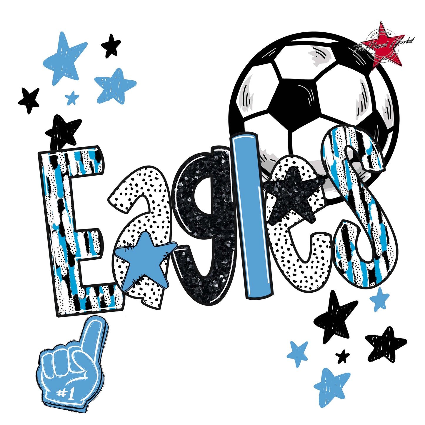 Eagles Soccer Scrape-Carolina Blue
