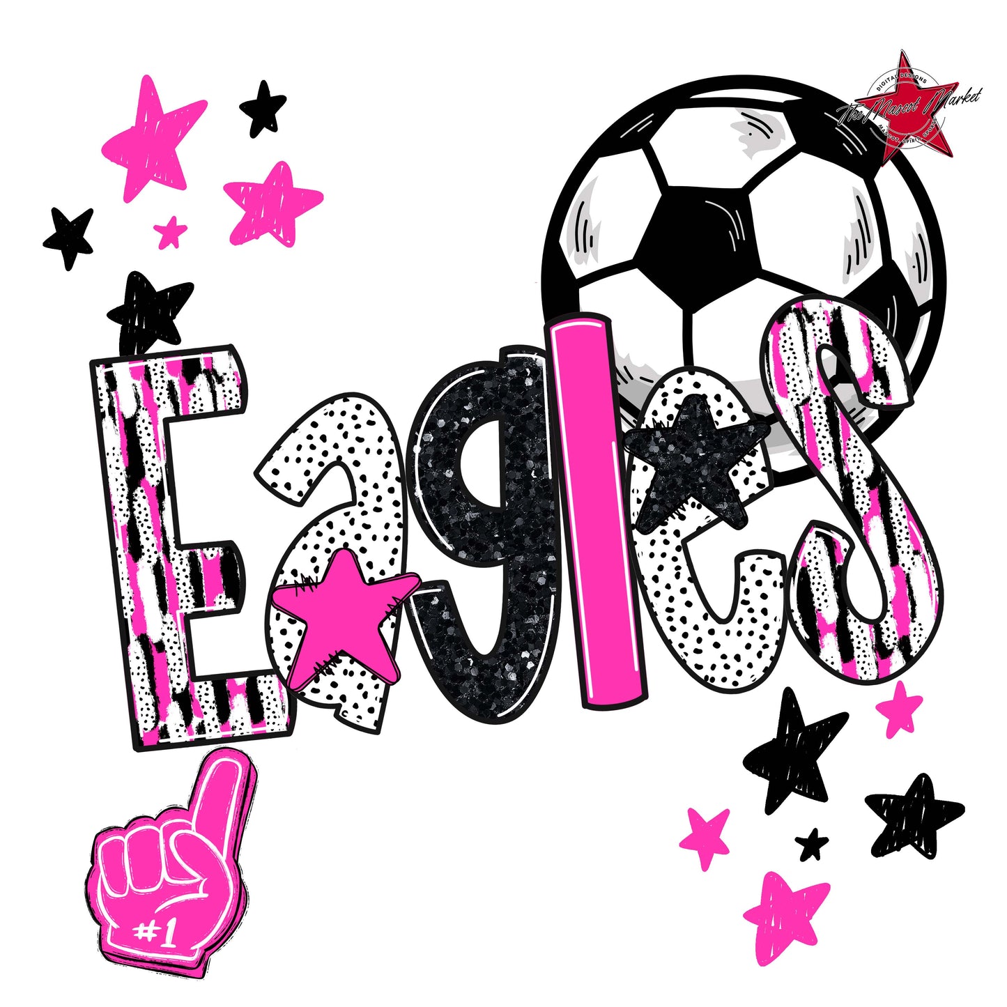 Eagles Soccer Scrape-Pink