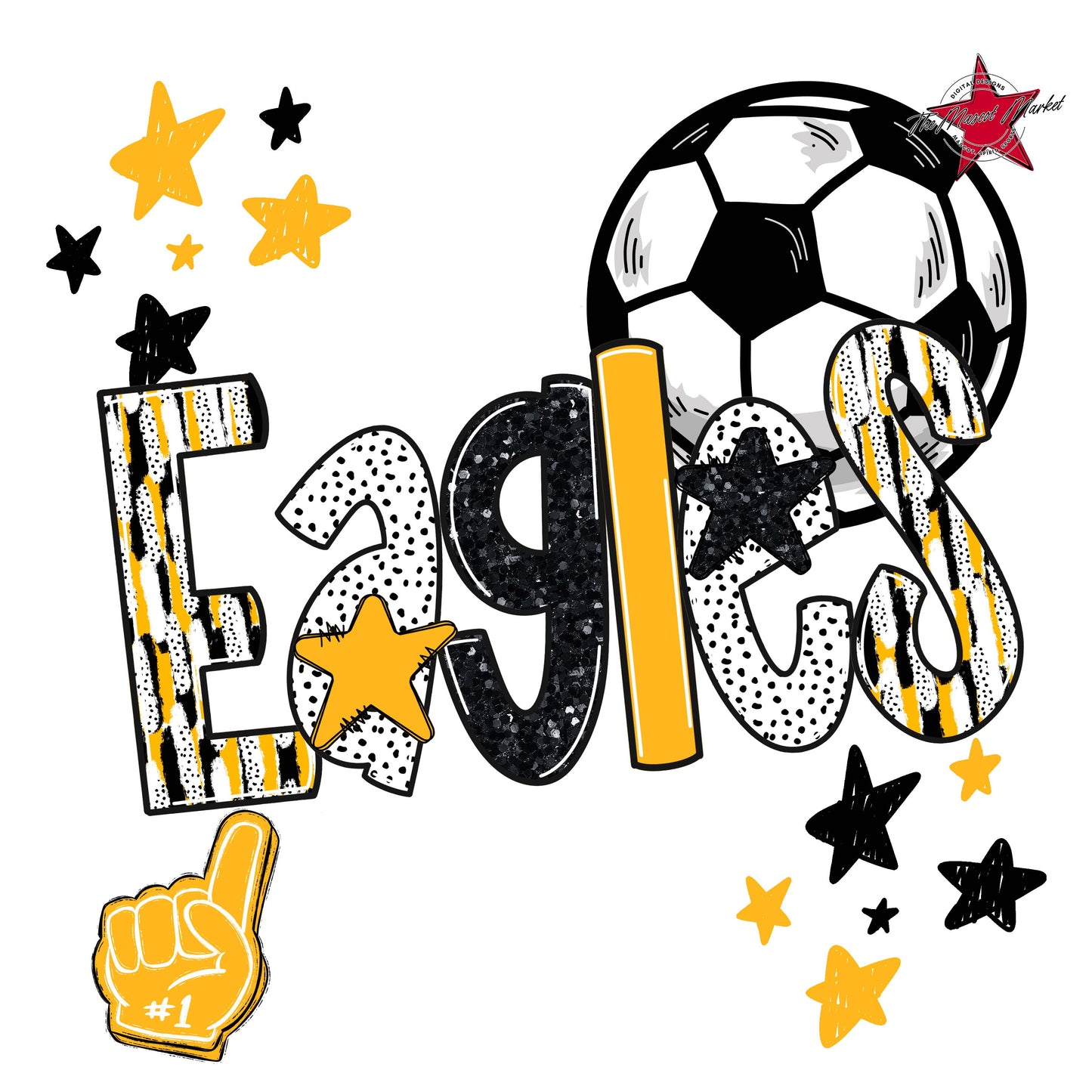 Eagles Soccer Scrape-Yellow