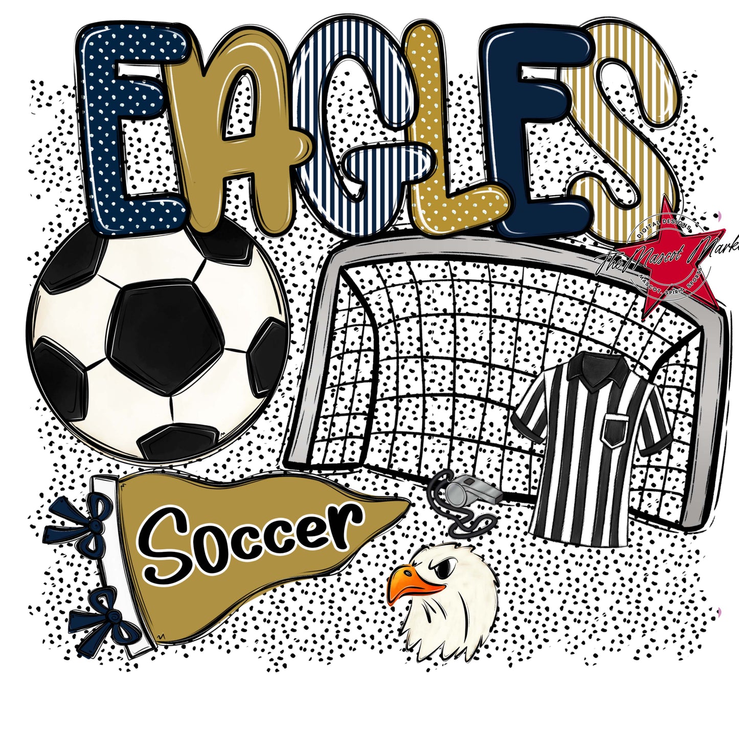 Eagles Soccer Spirit-Navy & Gold