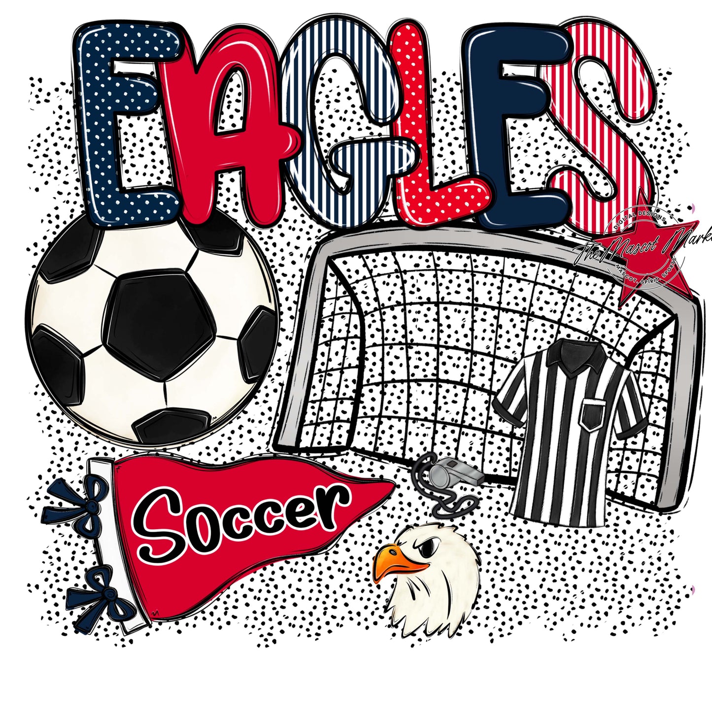 Eagles Soccer Spirit-Navy & Red