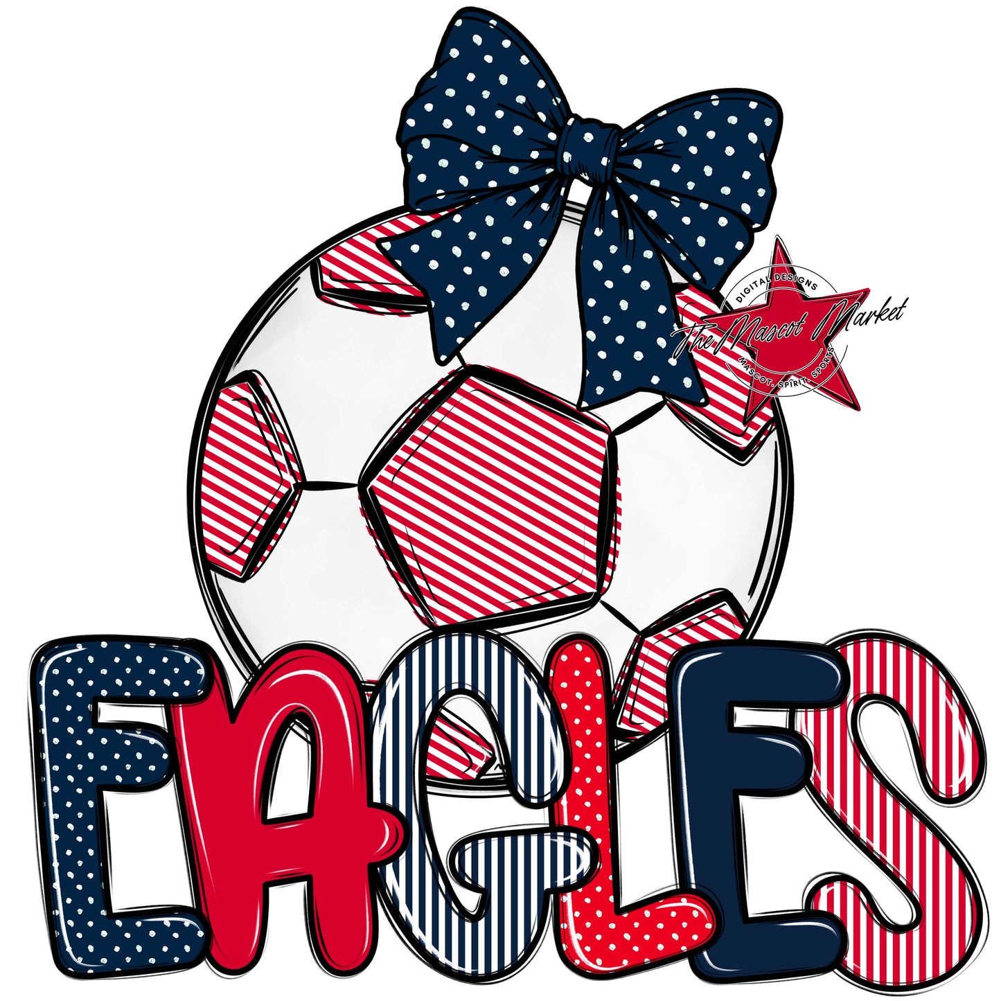 Eagles Soccer Spirit Design-Navy & Red
