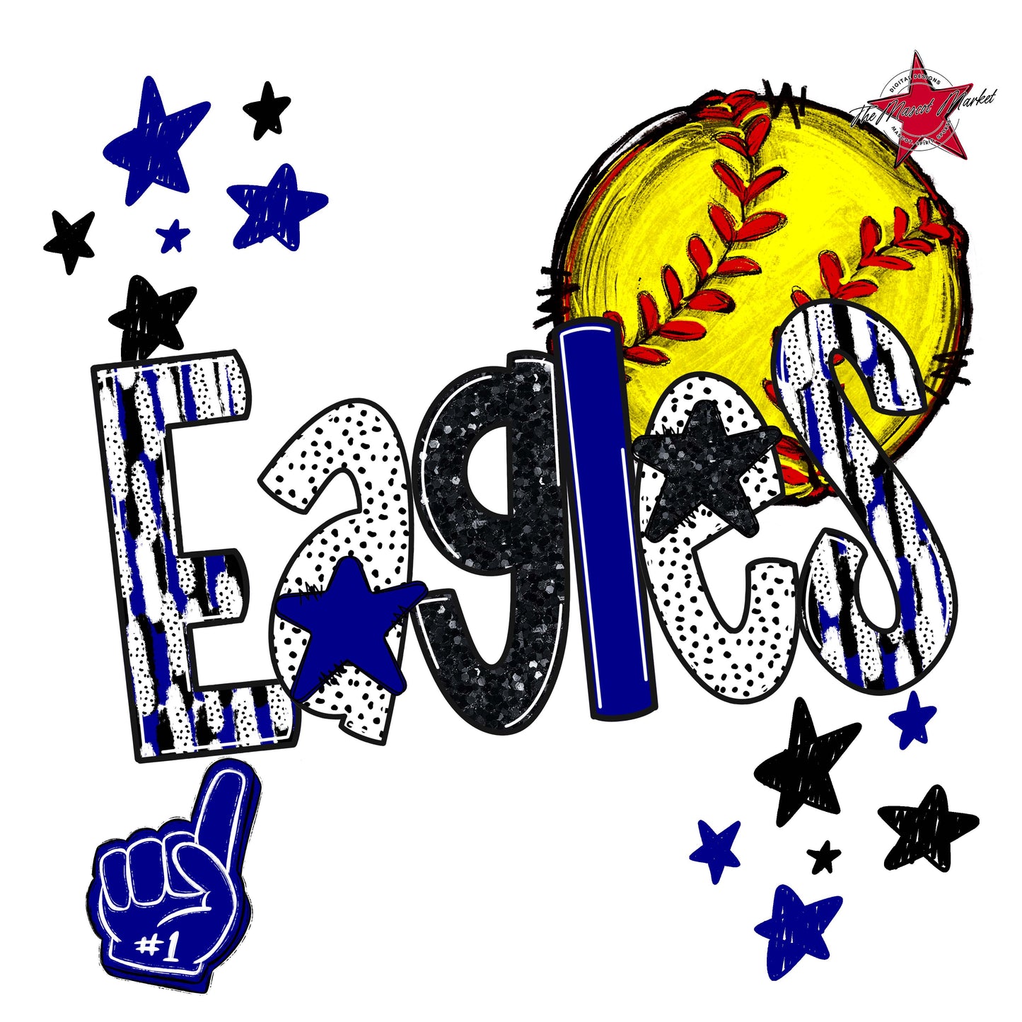 Eagles Softball Scrape-Blue