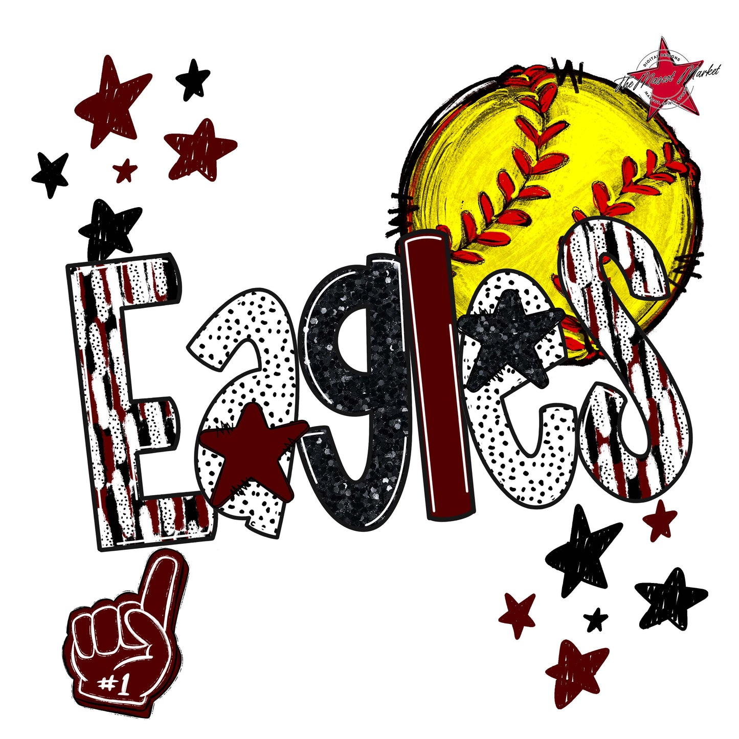 Eagles Softball Scrape-Maroon