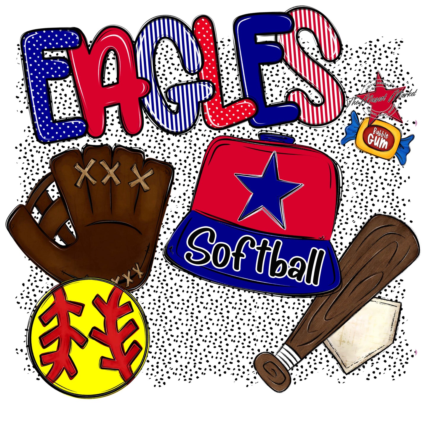 Eagles Softball Spirit-Blue & Red
