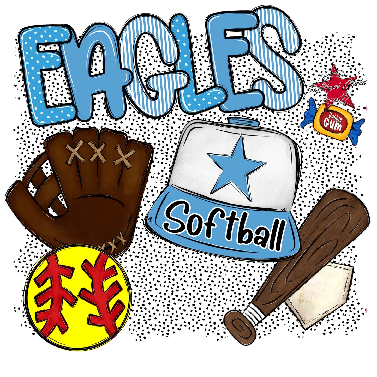 Eagles Softball Spirit-Carolina Blue