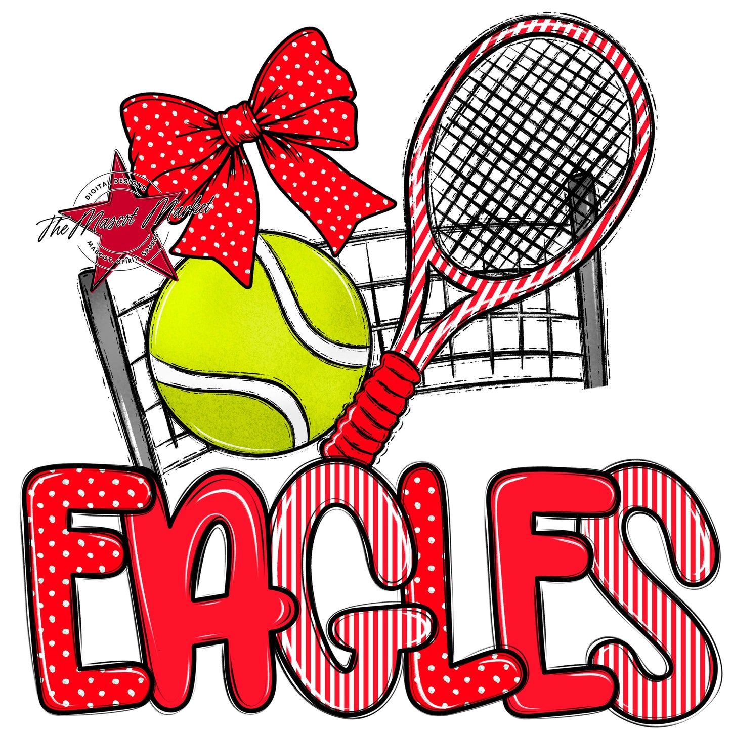 Eagles Tennis Spirit Design-Bright Red