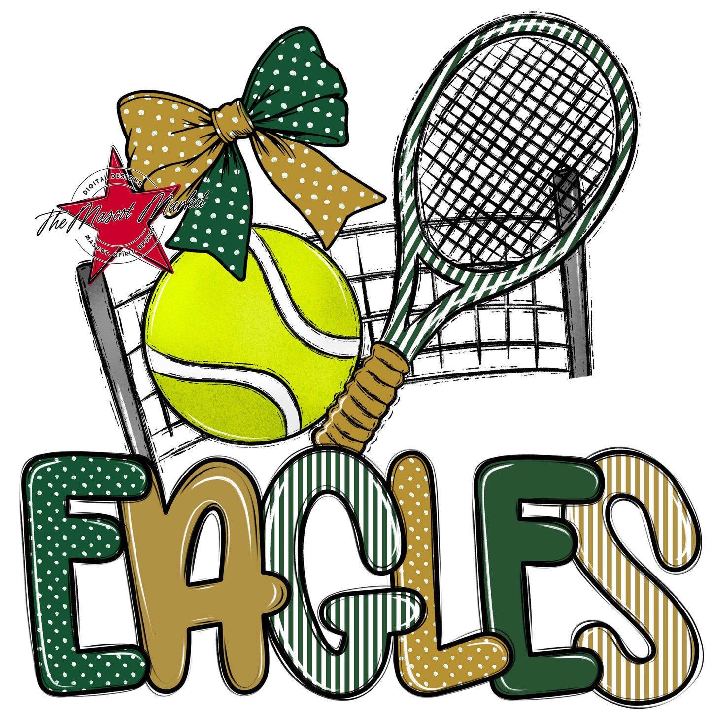 Eagles Tennis Spirit Design-Green & Gold
