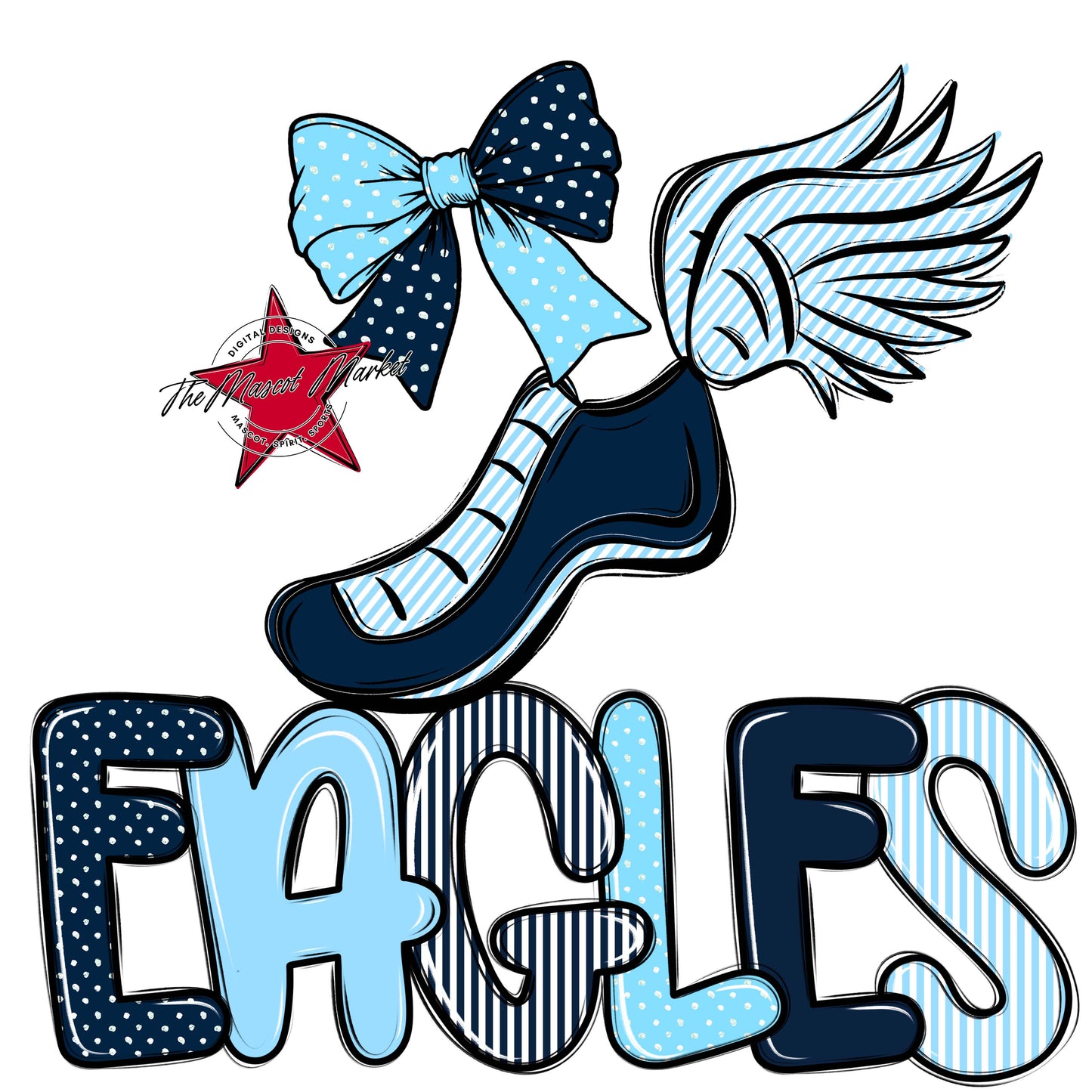 Eagles Track Spirit Design-Navy & Columbia Blue