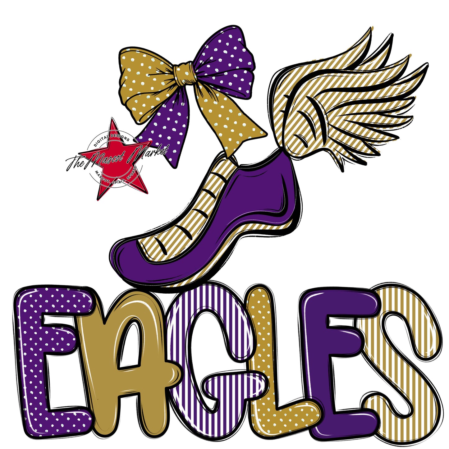 Eagles Track Spirit Design-Purple & Gold