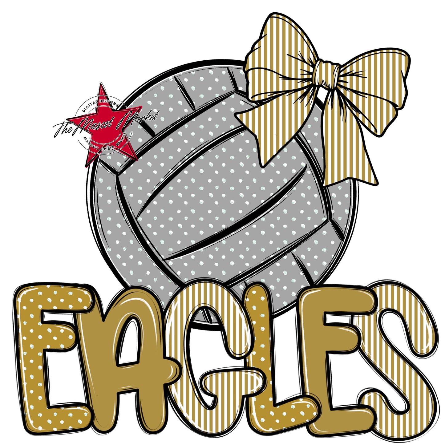 Eagles Volleyball Spirit Design-Gold