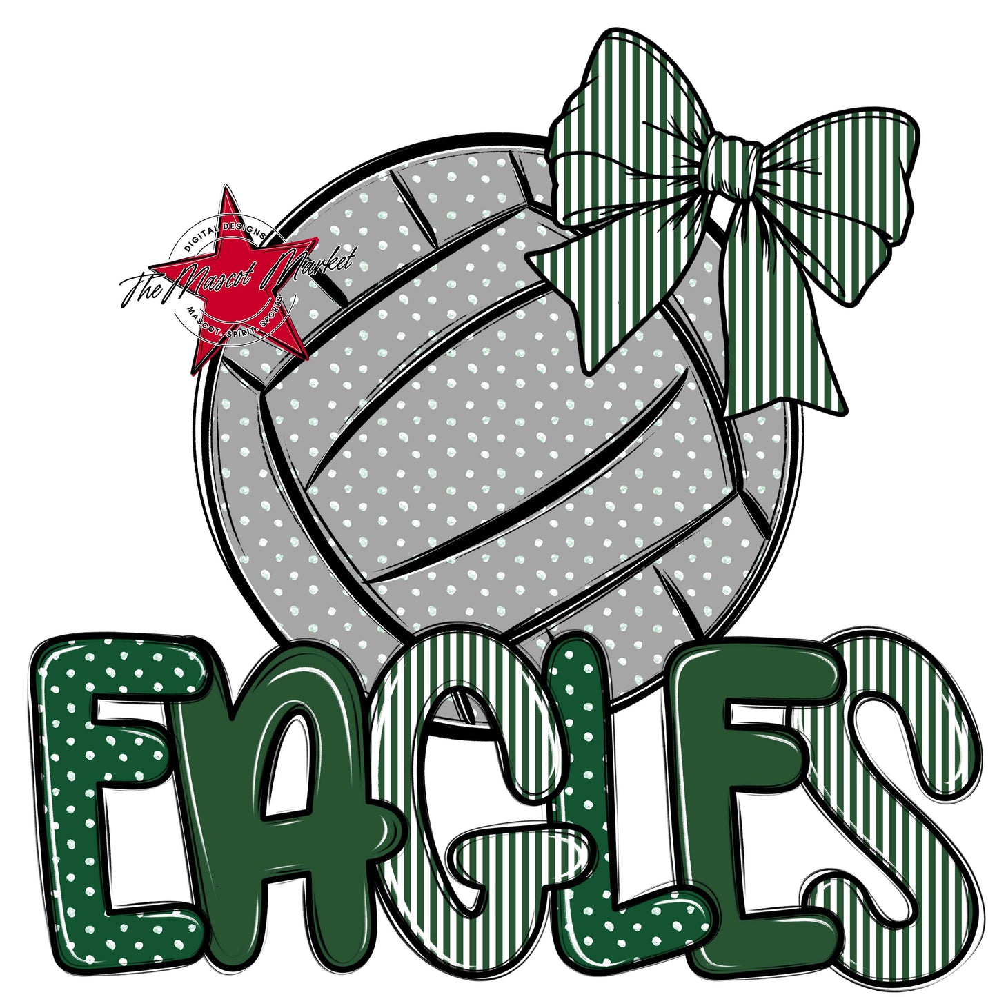 Eagles Volleyball Spirit Design-Green