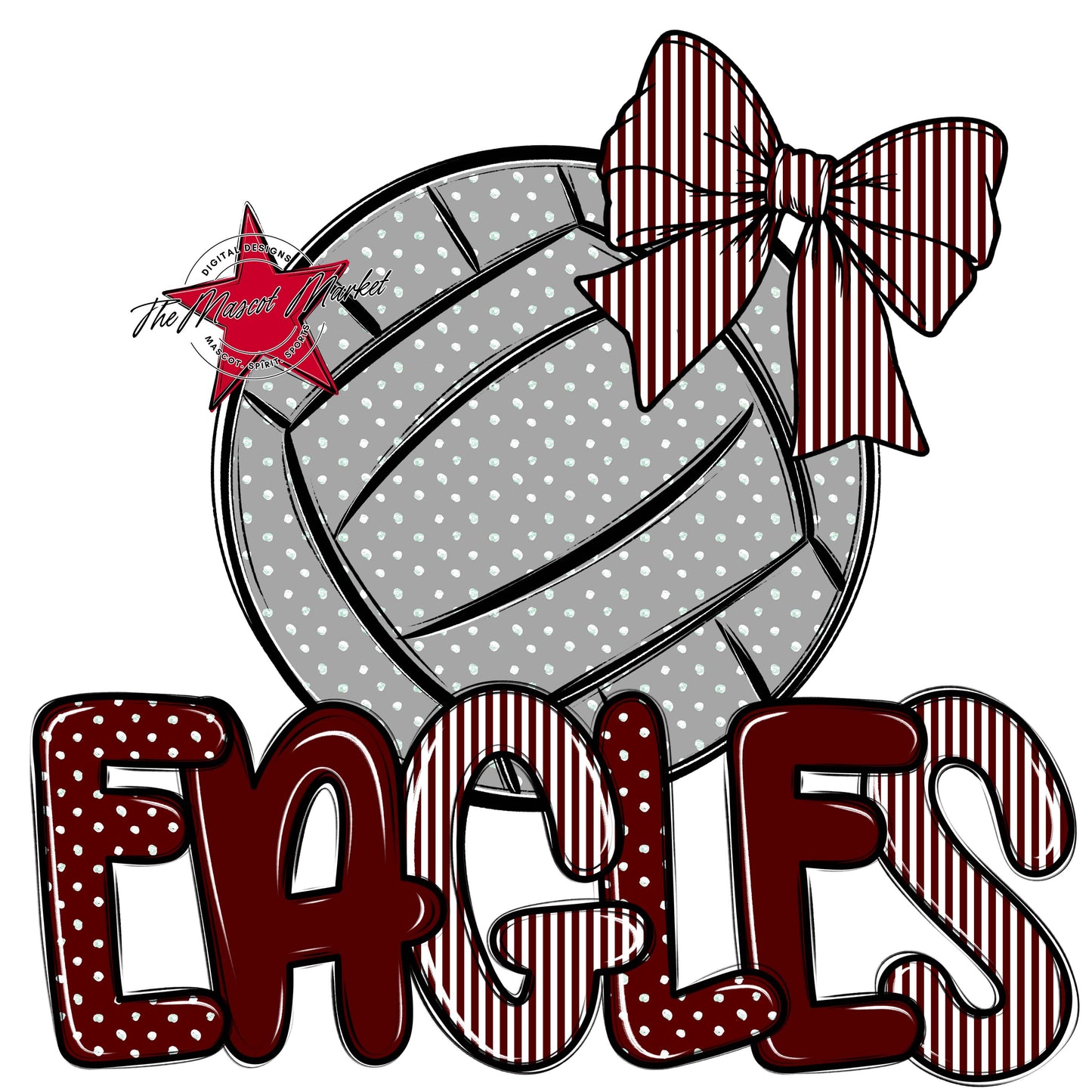 Eagles Volleyball Spirit Design-Maroon
