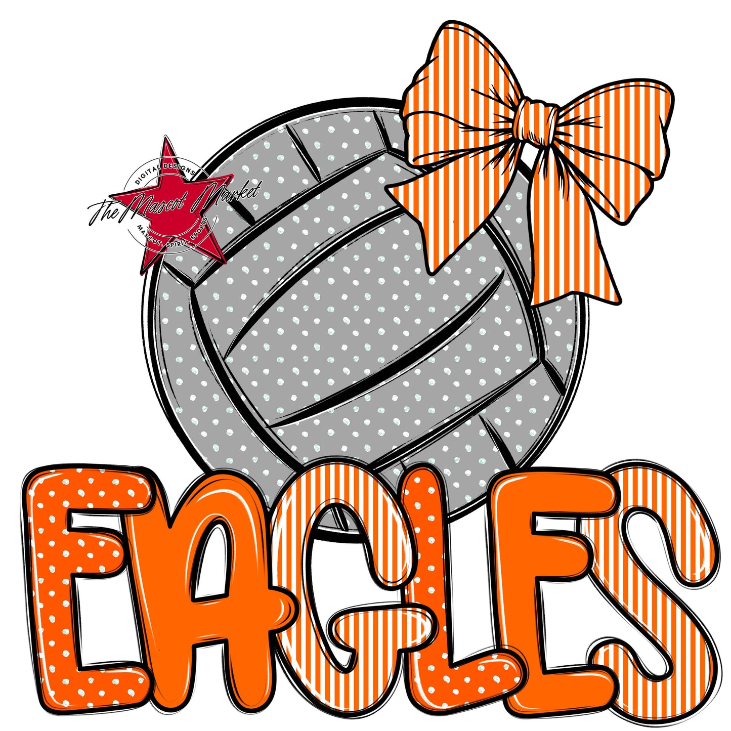 Eagles Volleyball Spirit Design-Orange
