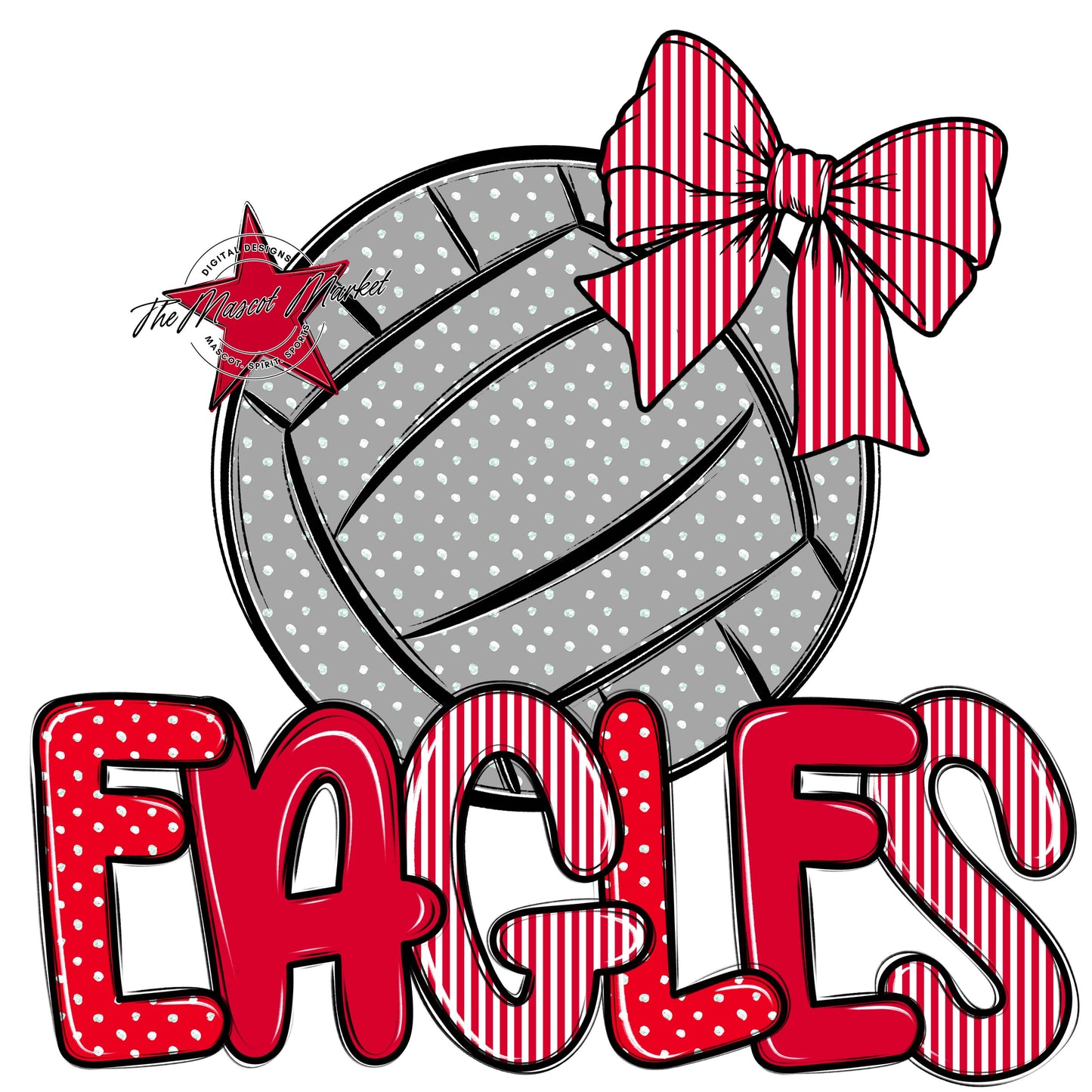 Eagles Volleyball Spirit Design-Red