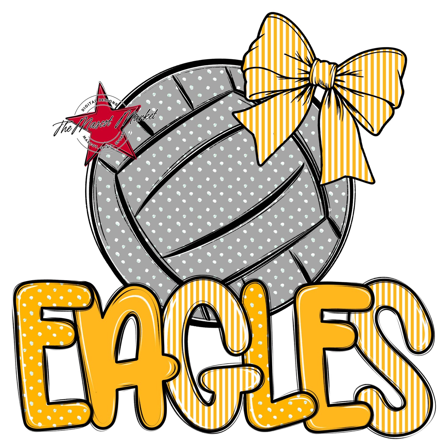 Eagles Volleyball Spirit Design-Yellow