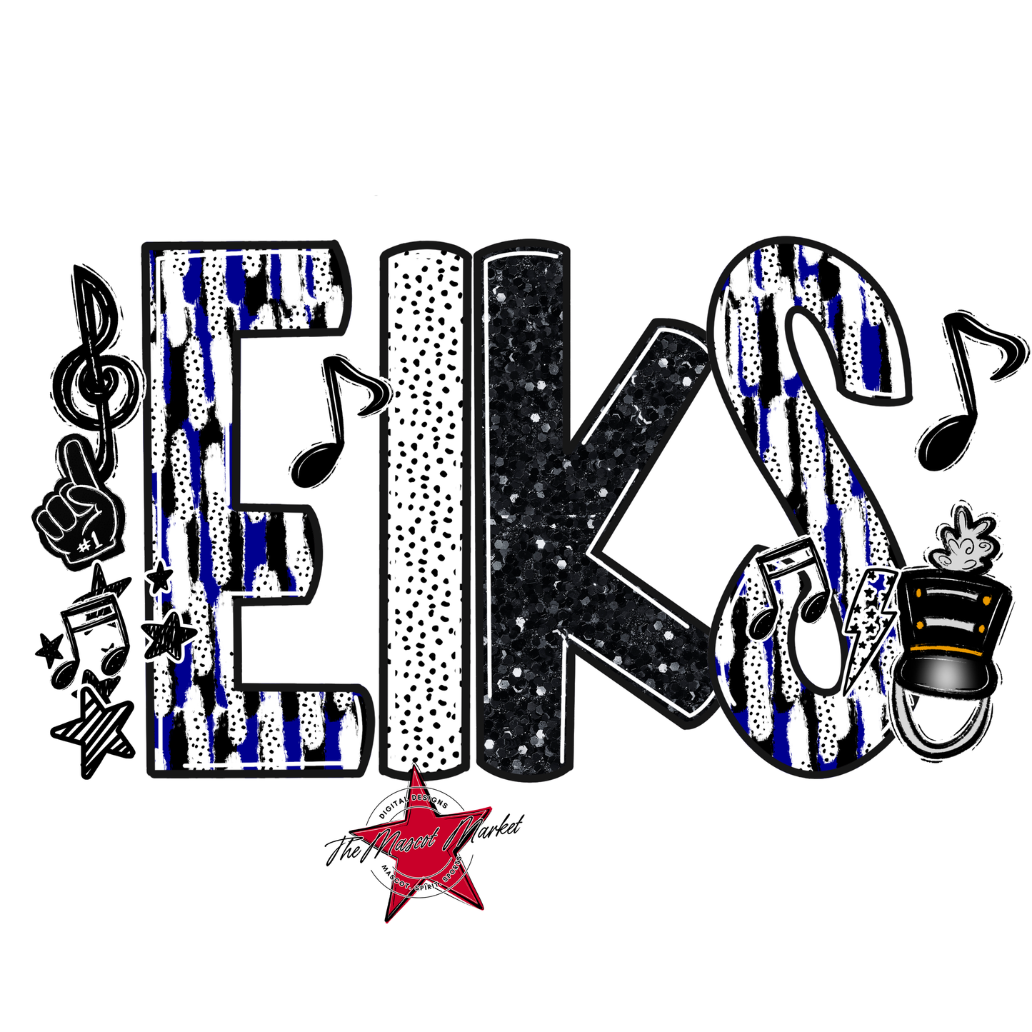 Elks Band Scrape-Blue