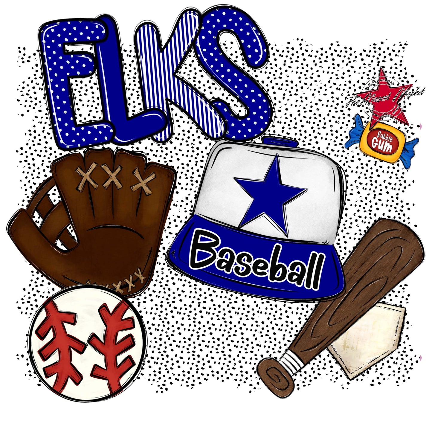 Elks Baseball Spirit-Blue