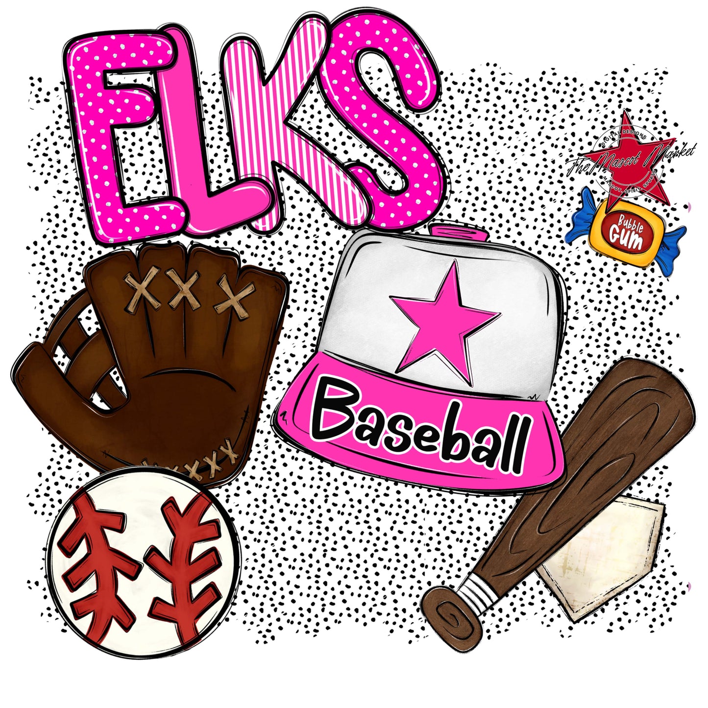 Elks Baseball Spirit-Pink