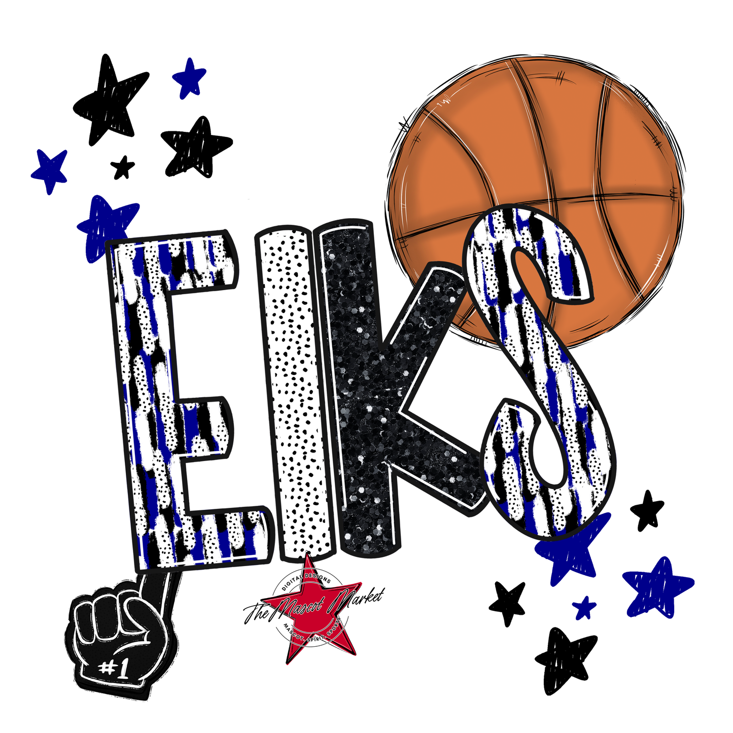 Elks Basketball Scrape-Blue