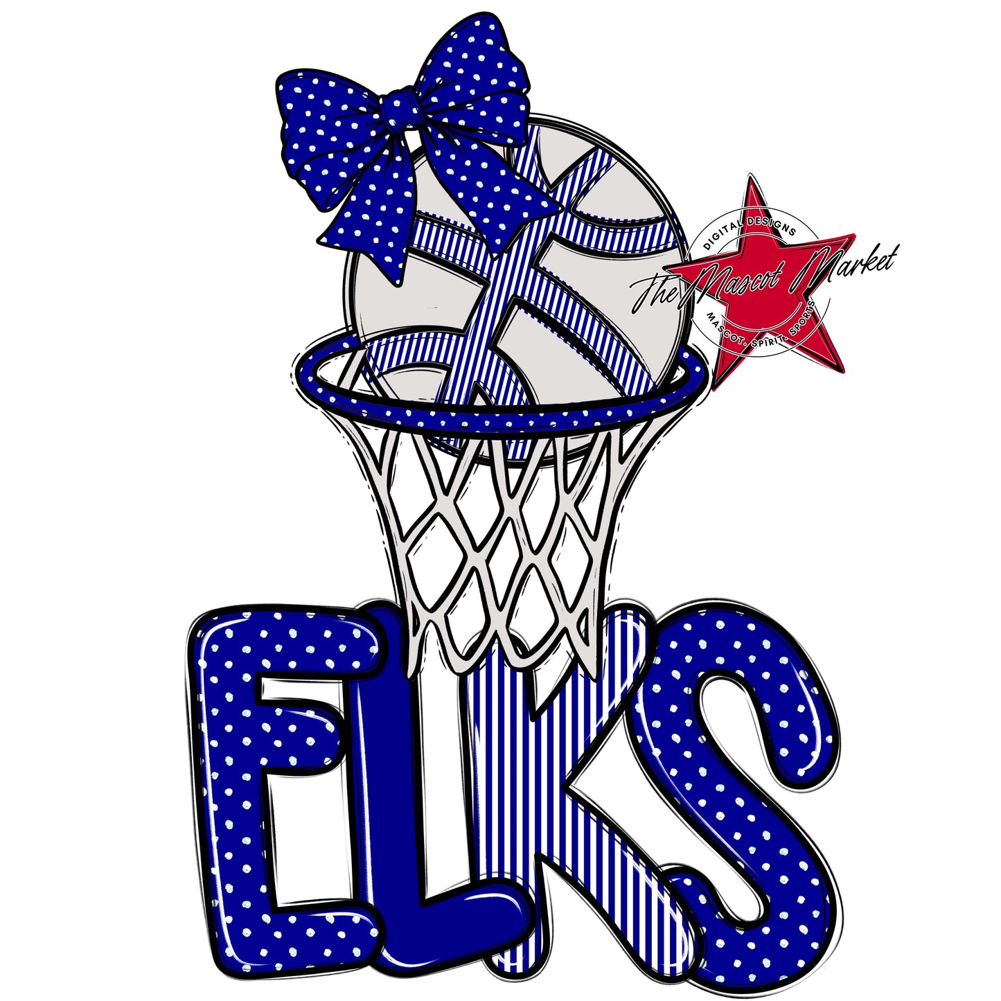 Elks Basketball Spirit Design-Blue