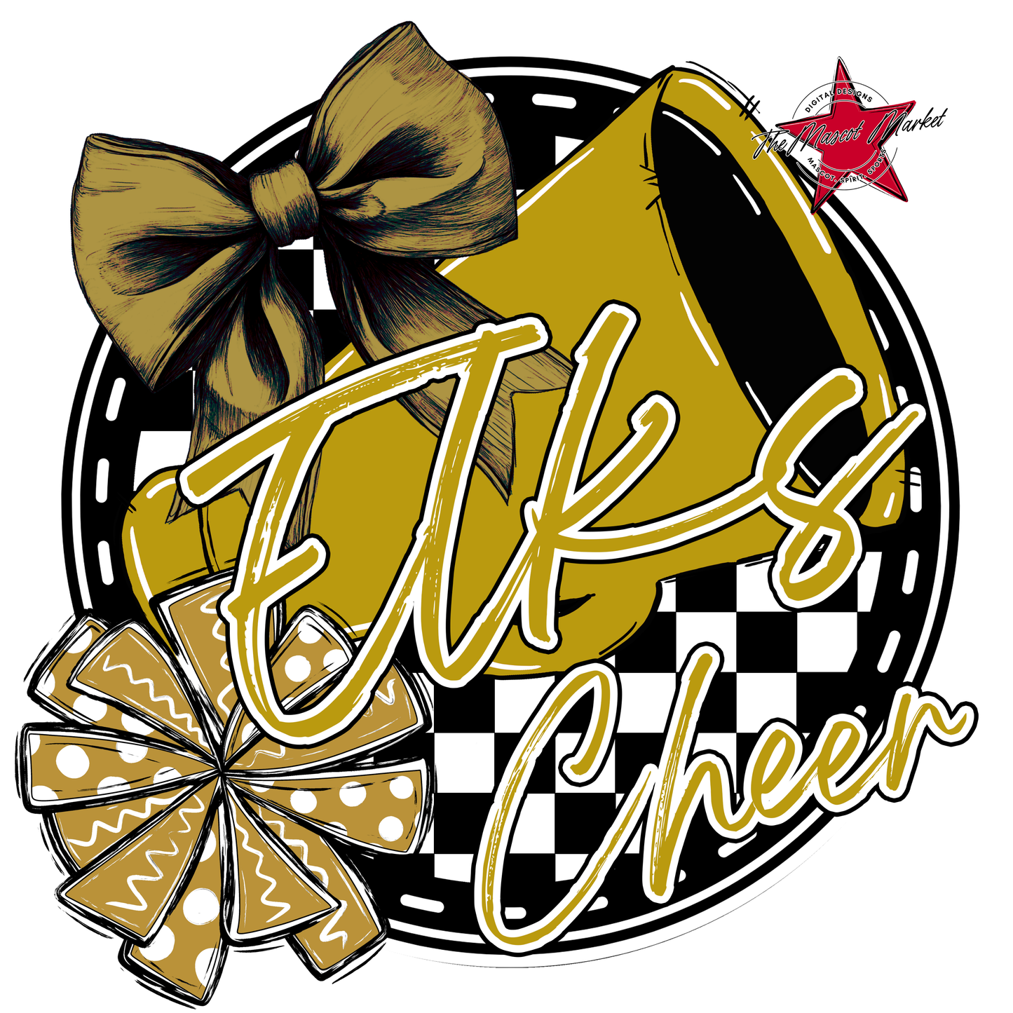 Elks Circle Cheer Design-Gold