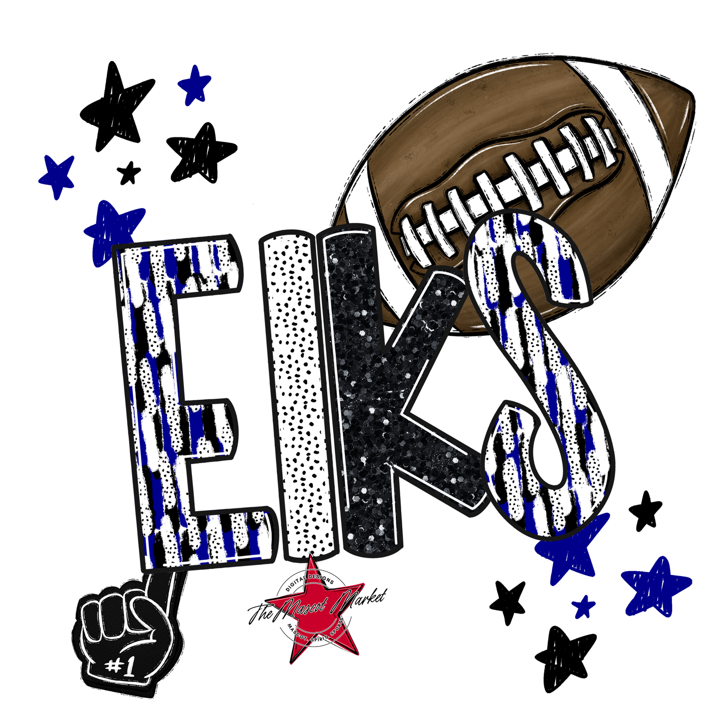 Elks Football Scrape-Blue