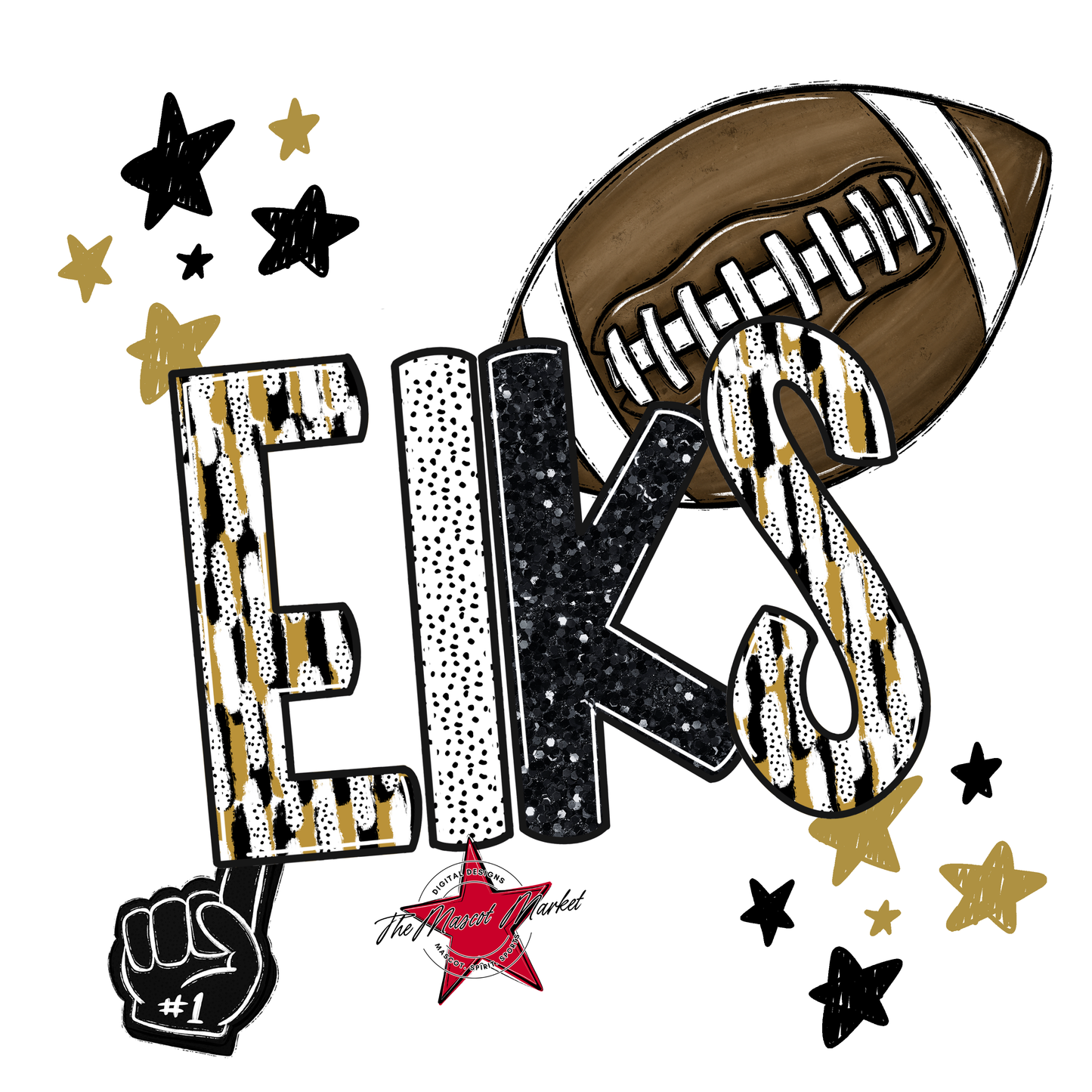 Elks Football Scrape-Gold