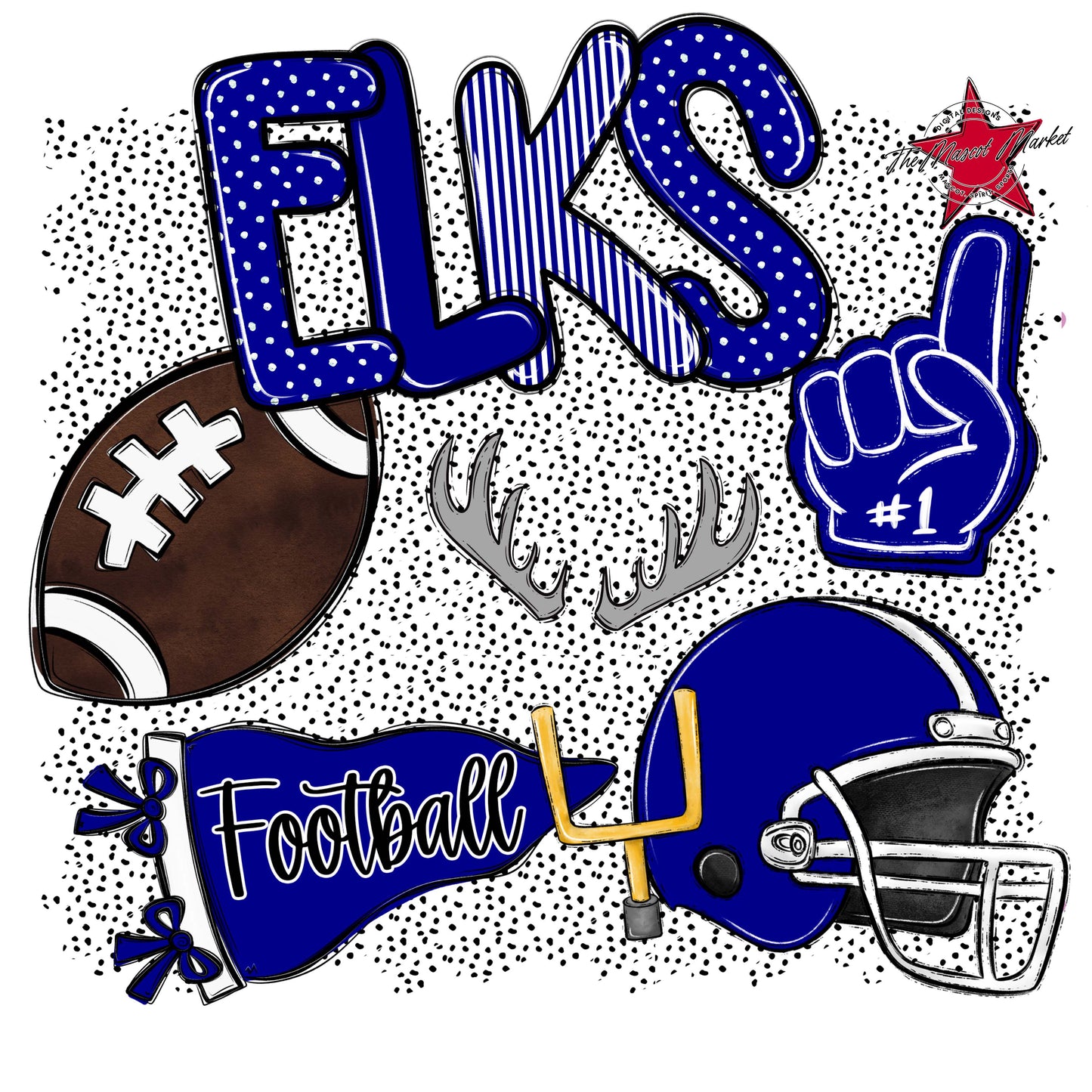 Elks Football Spirit-Blue