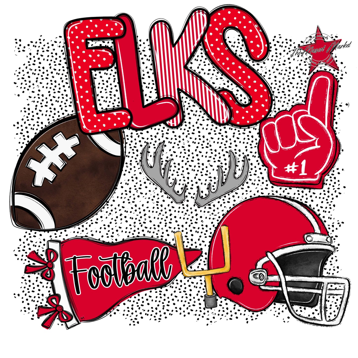Elks Football Spirit-Red