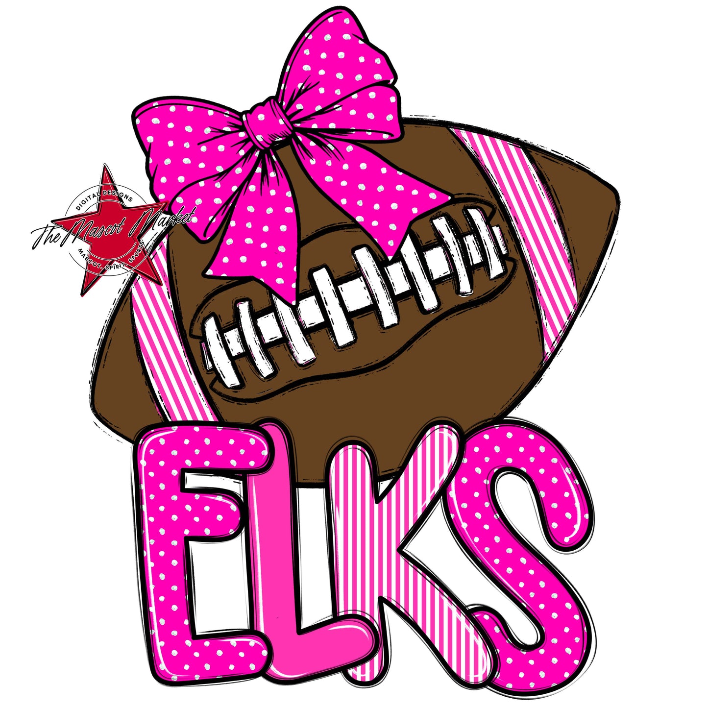 Elks Football Spirit Design-Pink