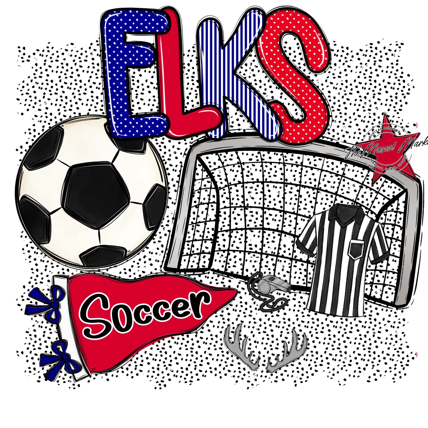 Elks Soccer Spirit-Blue & Red