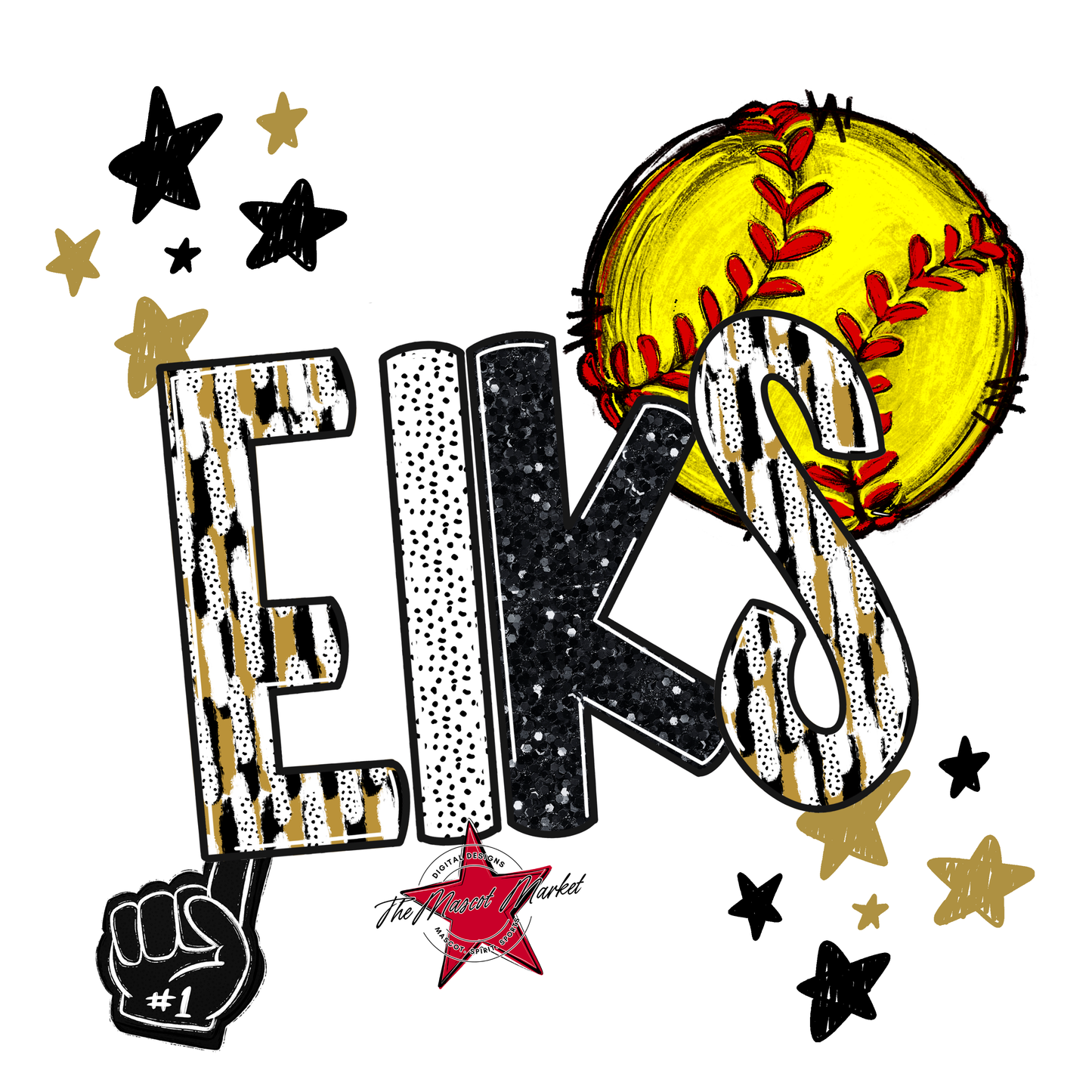 Elks Softball Scrape-Gold