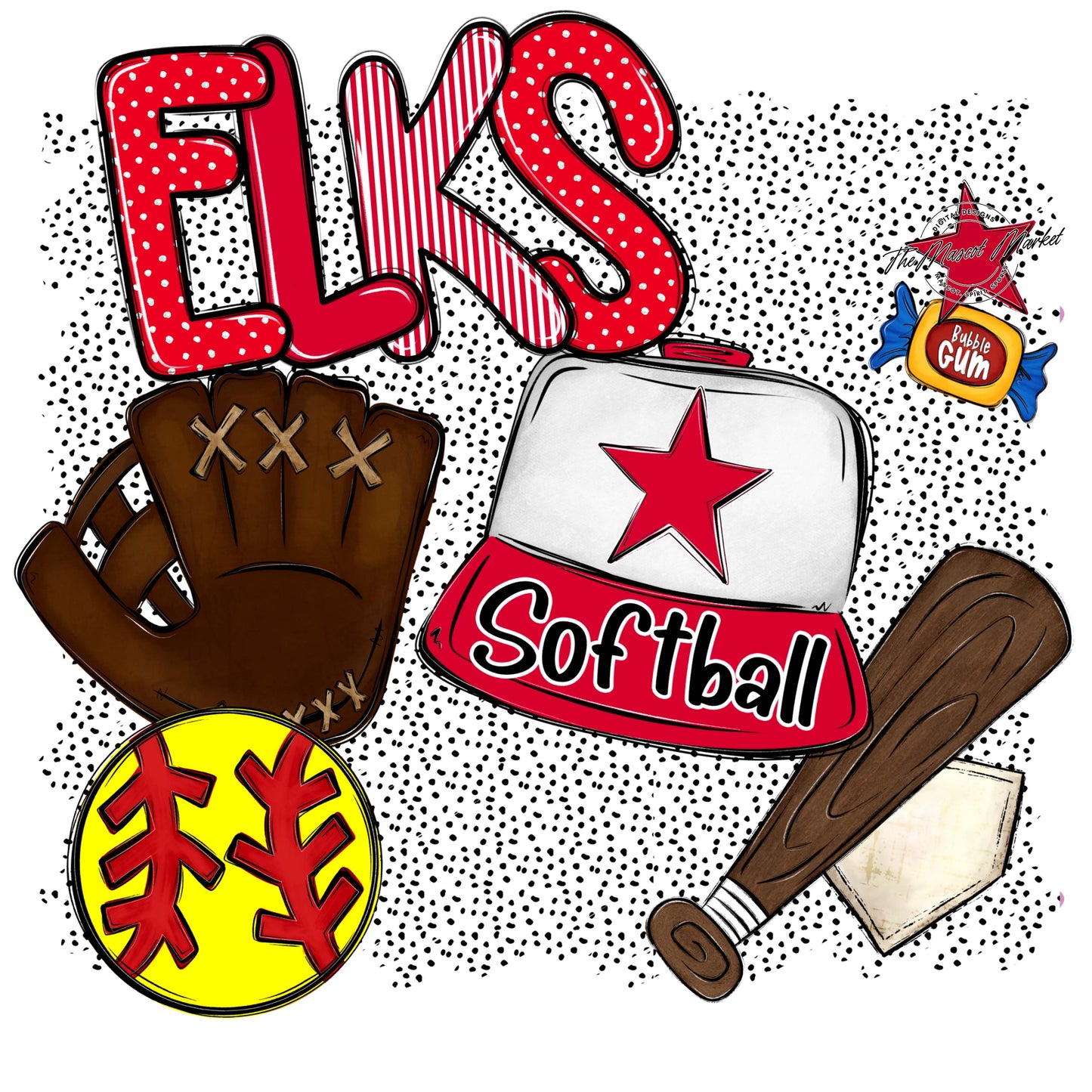 Elks Softball Spirit-Red