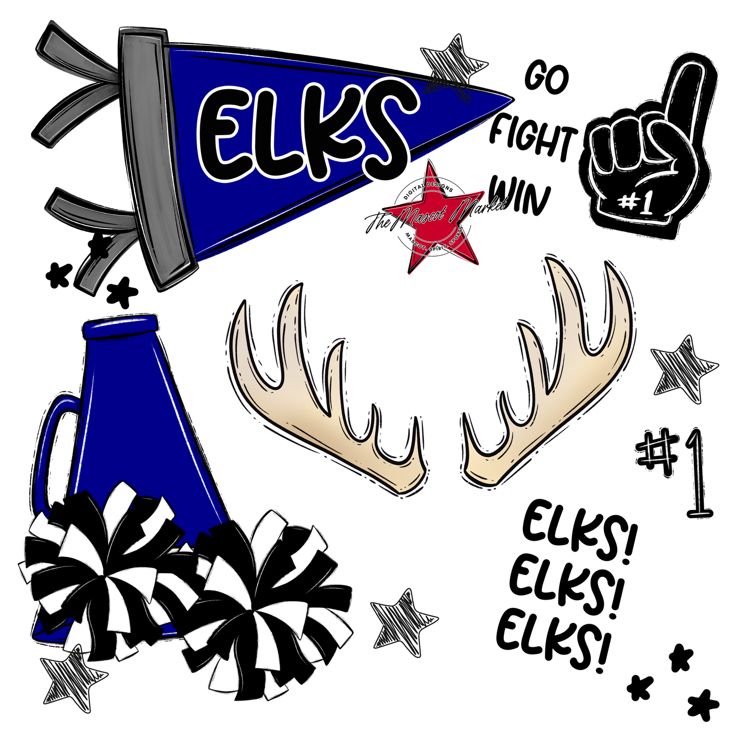 Elks Spirit Design-Blue