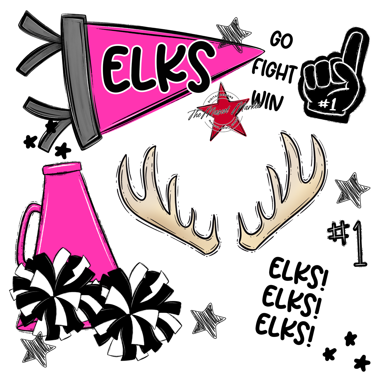 Elks Spirit Design-Pink