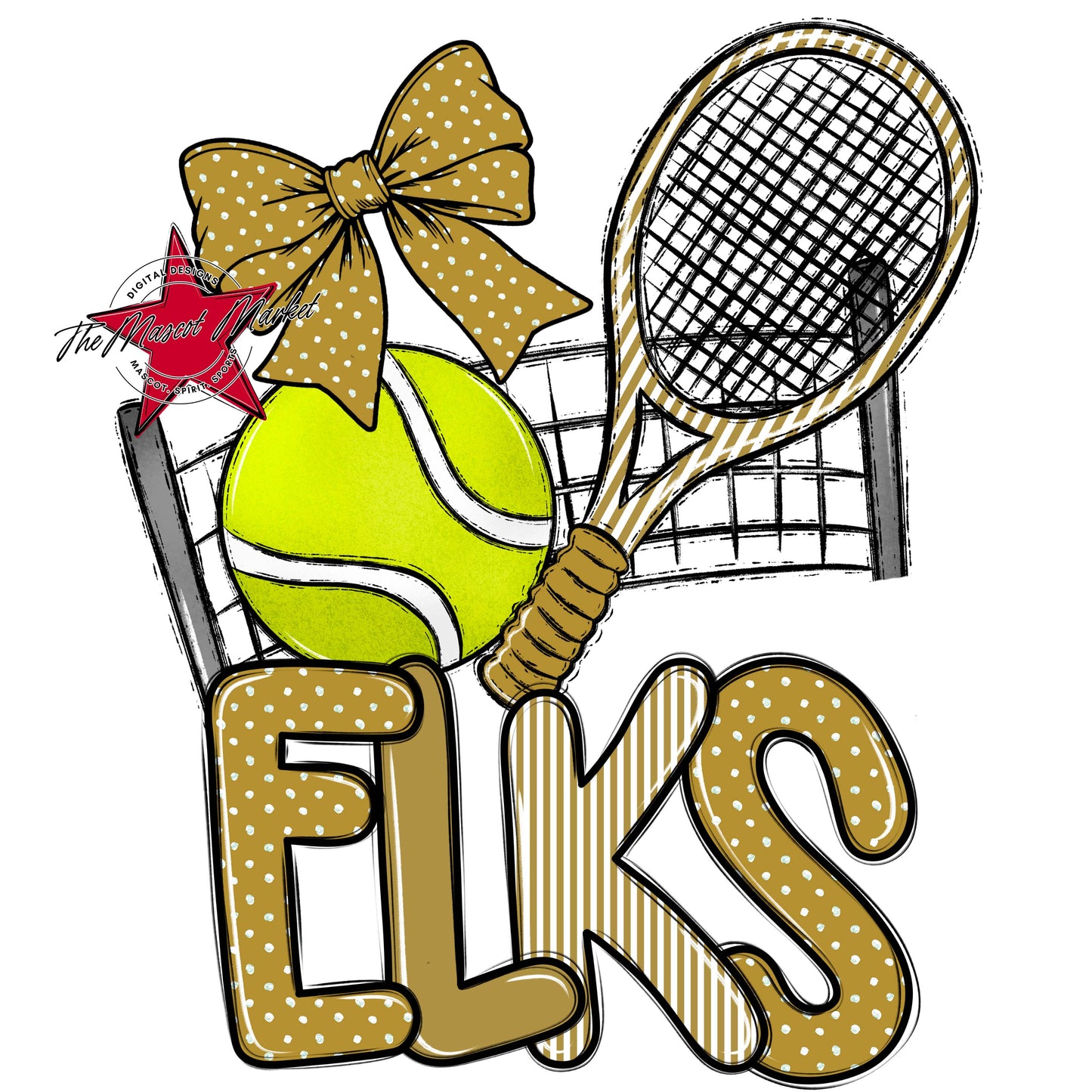 Elks Tennis Spirit Design-Gold