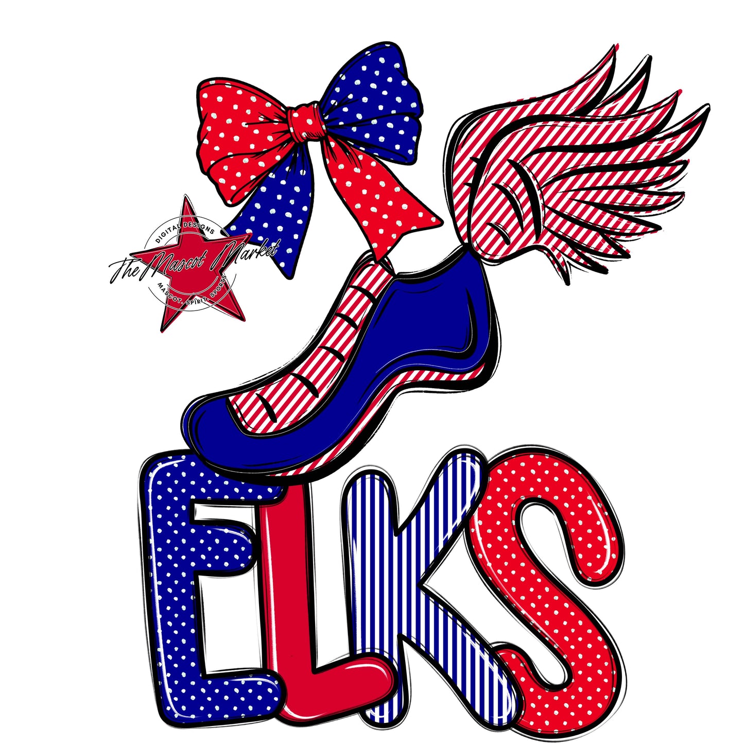 Elks Track Spirit Design-Blue & Red