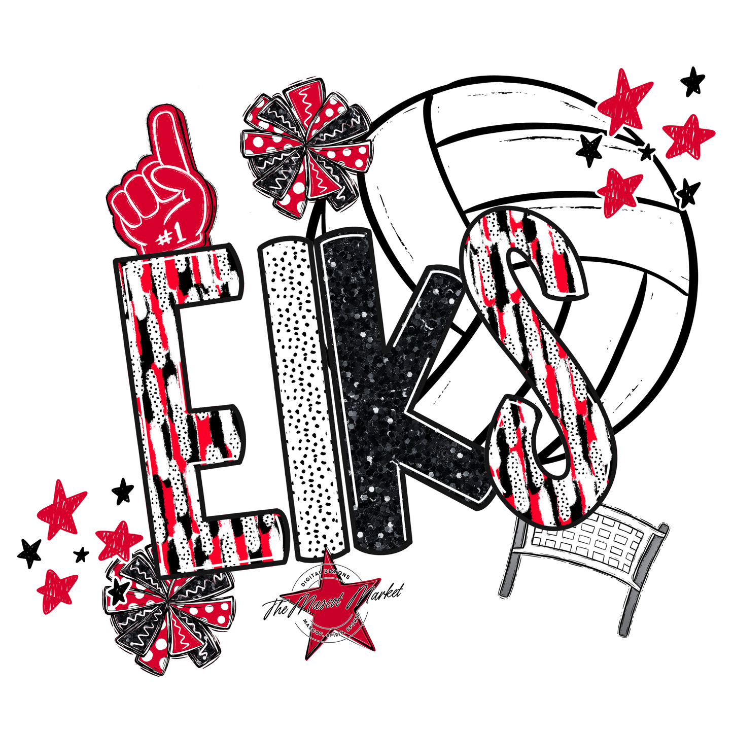 Elks Volleyball Scrape-Red