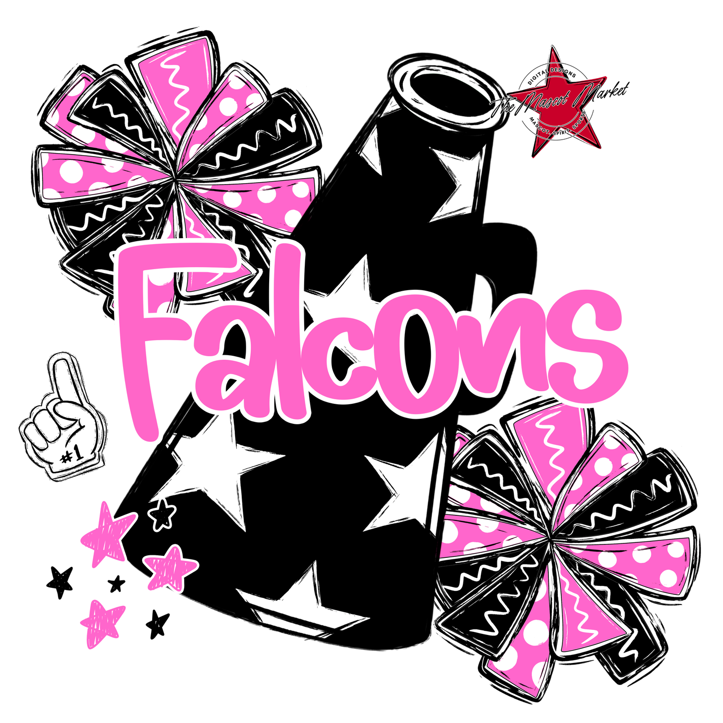 Falcons Alpha Megaphone Design-Baby Pink