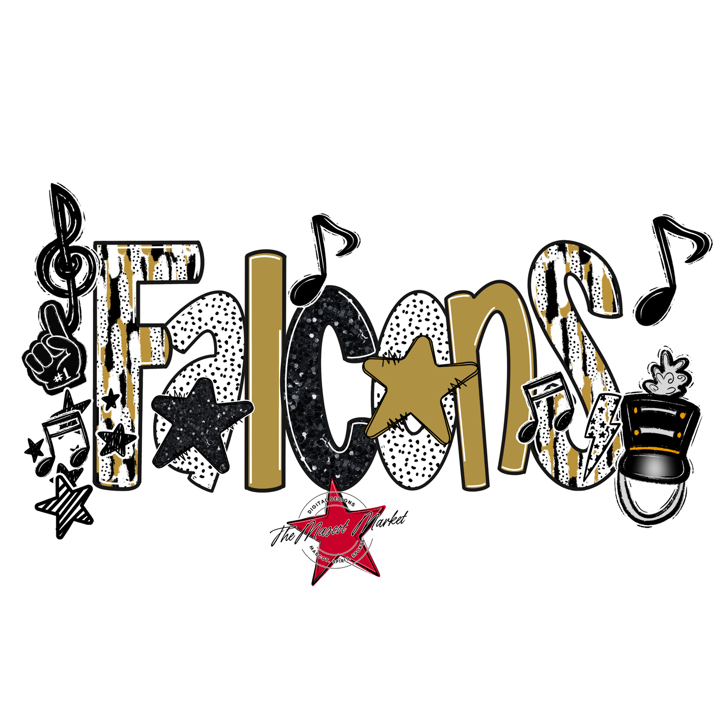 Falcons Band Scrape-Gold