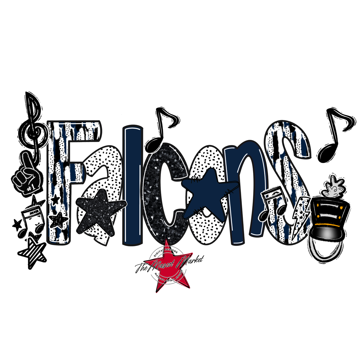 Falcons Band Scrape-Navy