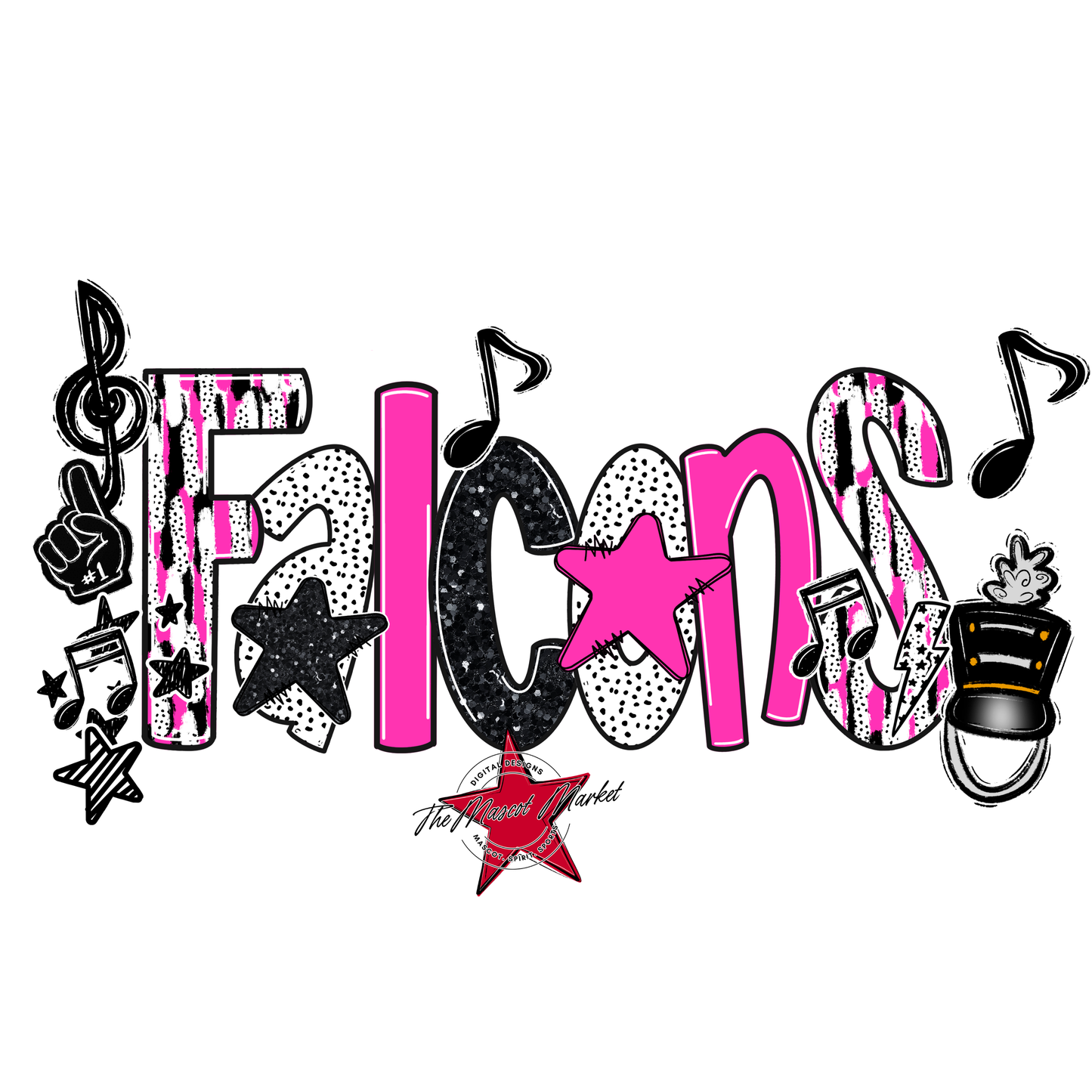 Falcons Band Scrape-Pink