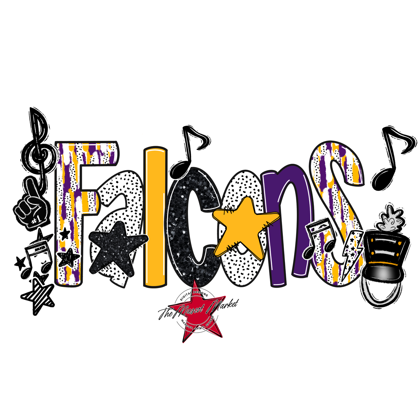 Falcons Band Scrape-Purple-Yellow