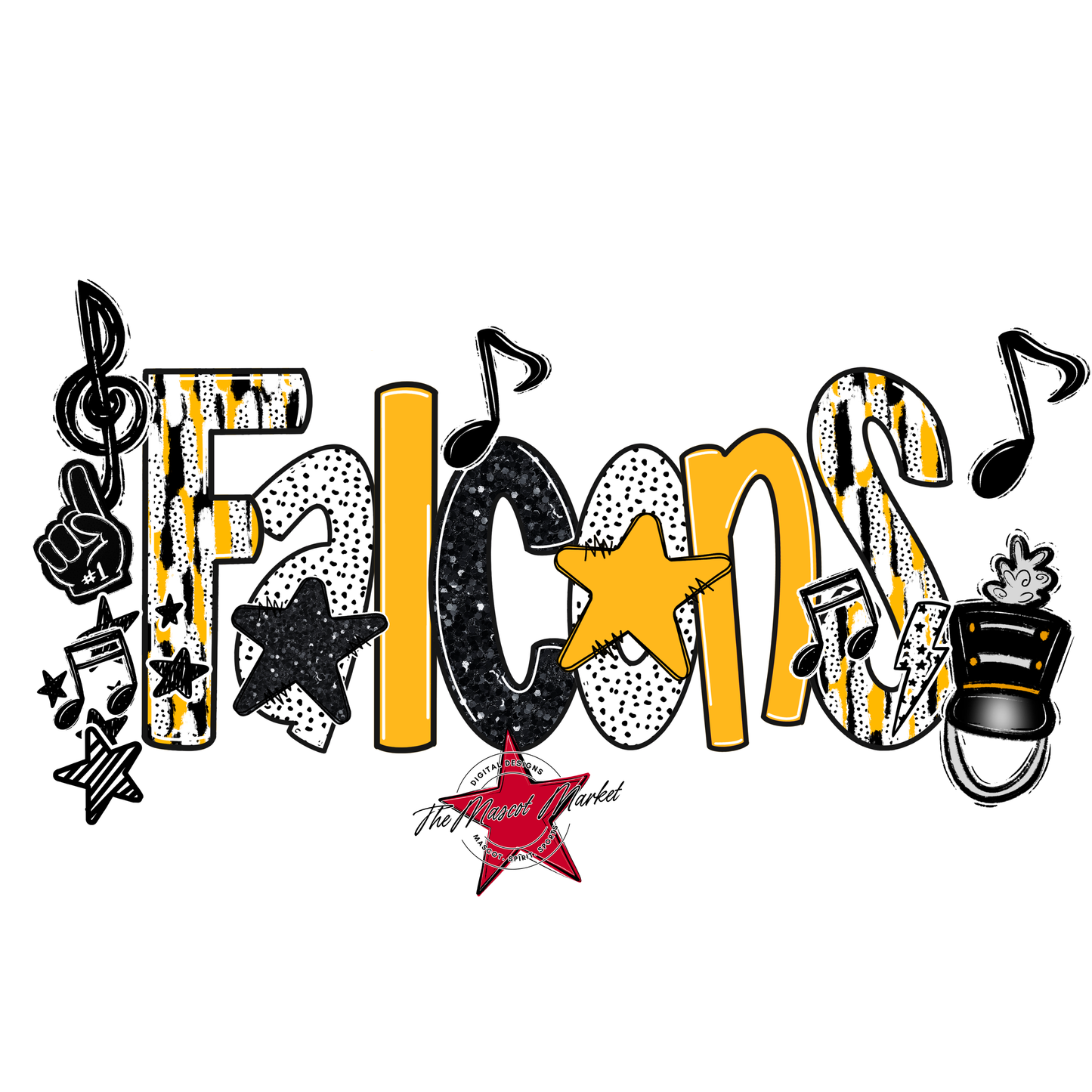 Falcons Band Scrape-Yellow