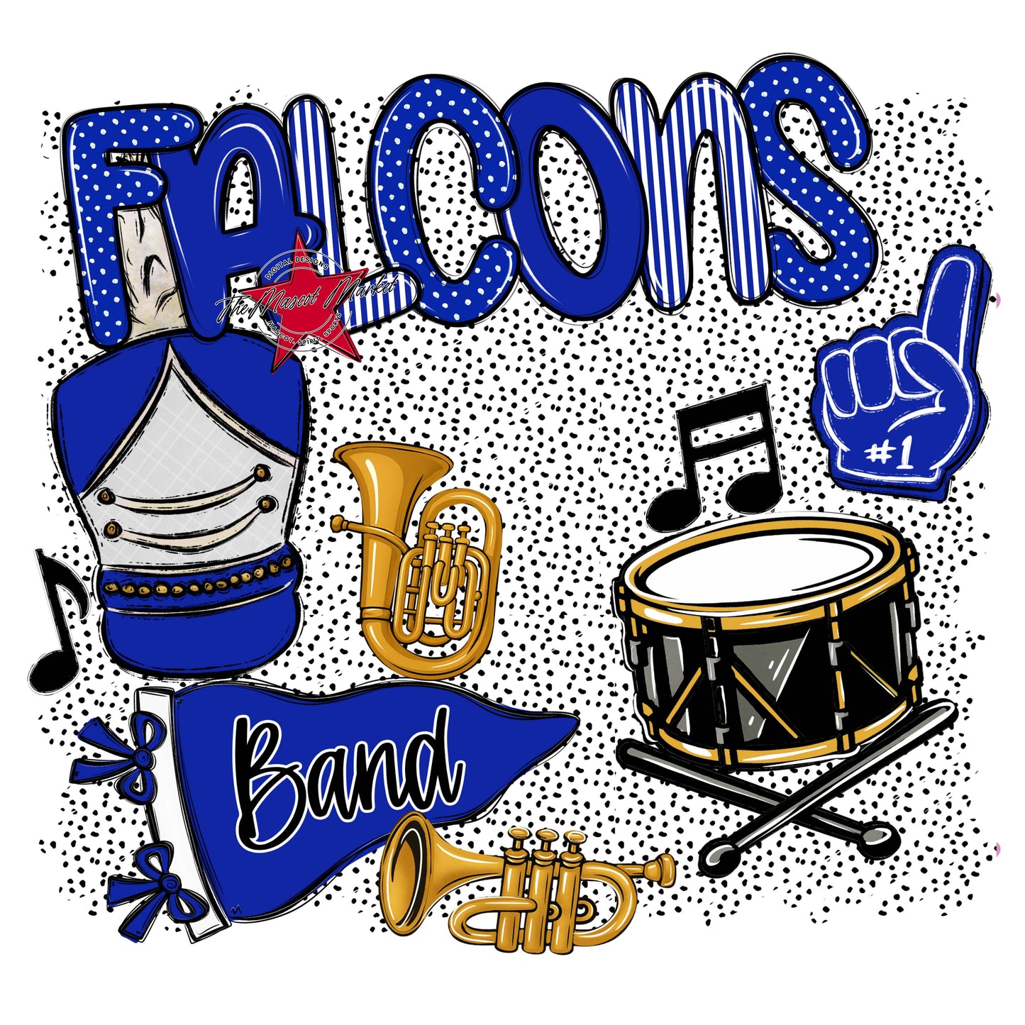 Falcons Band Spirit-Royal Blue
