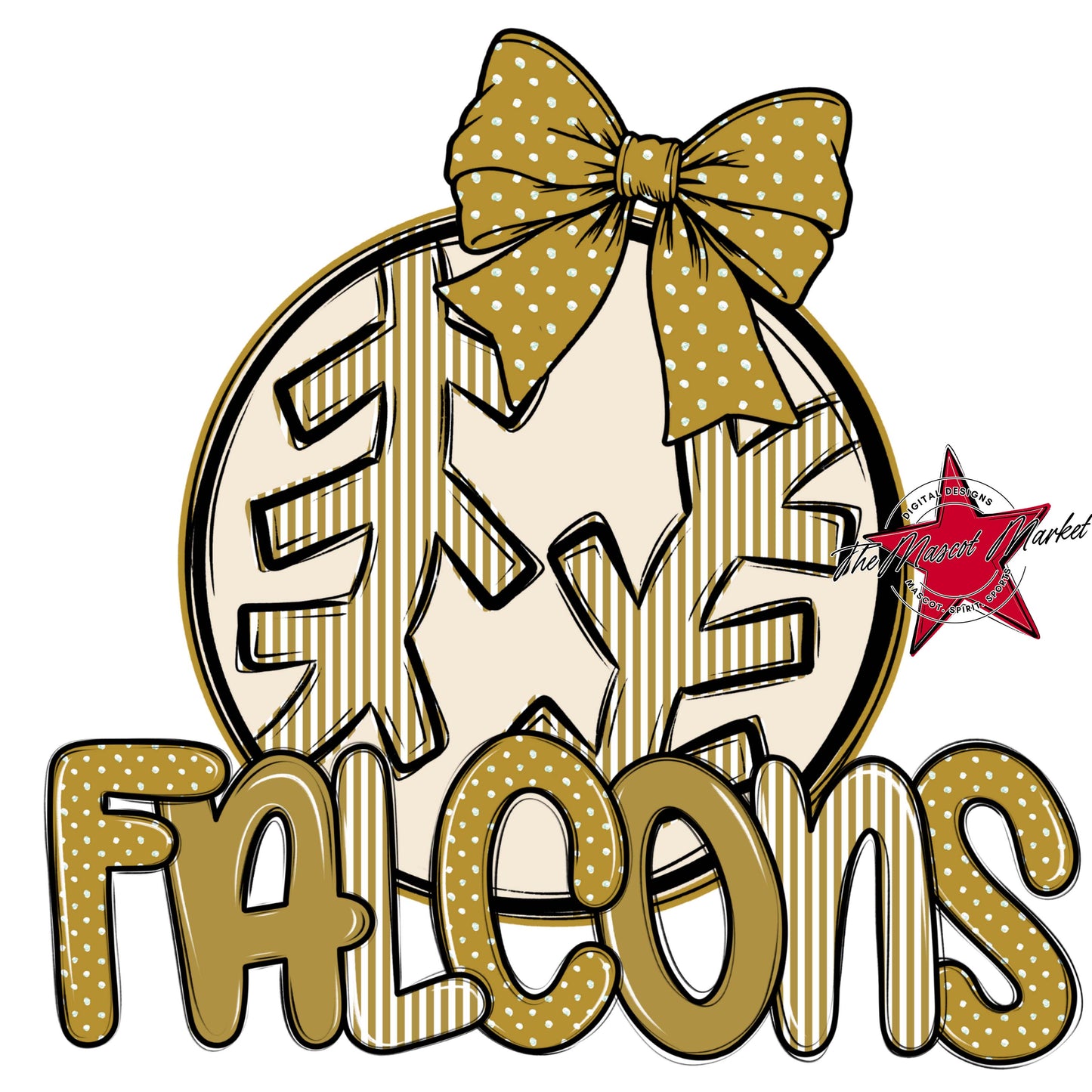 Falcons Baseball-Softball Spirit Design-Gold