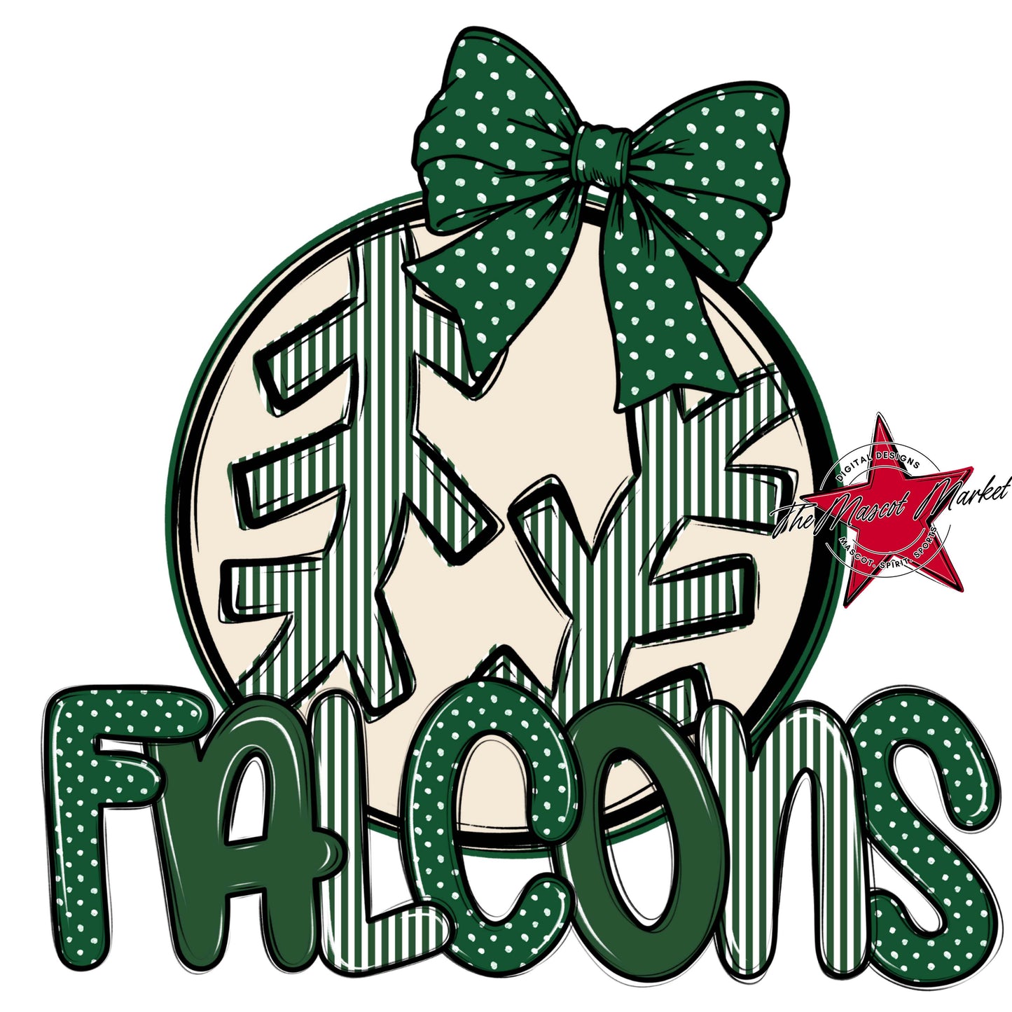 Falcons Baseball-Softball Spirit Design-Green