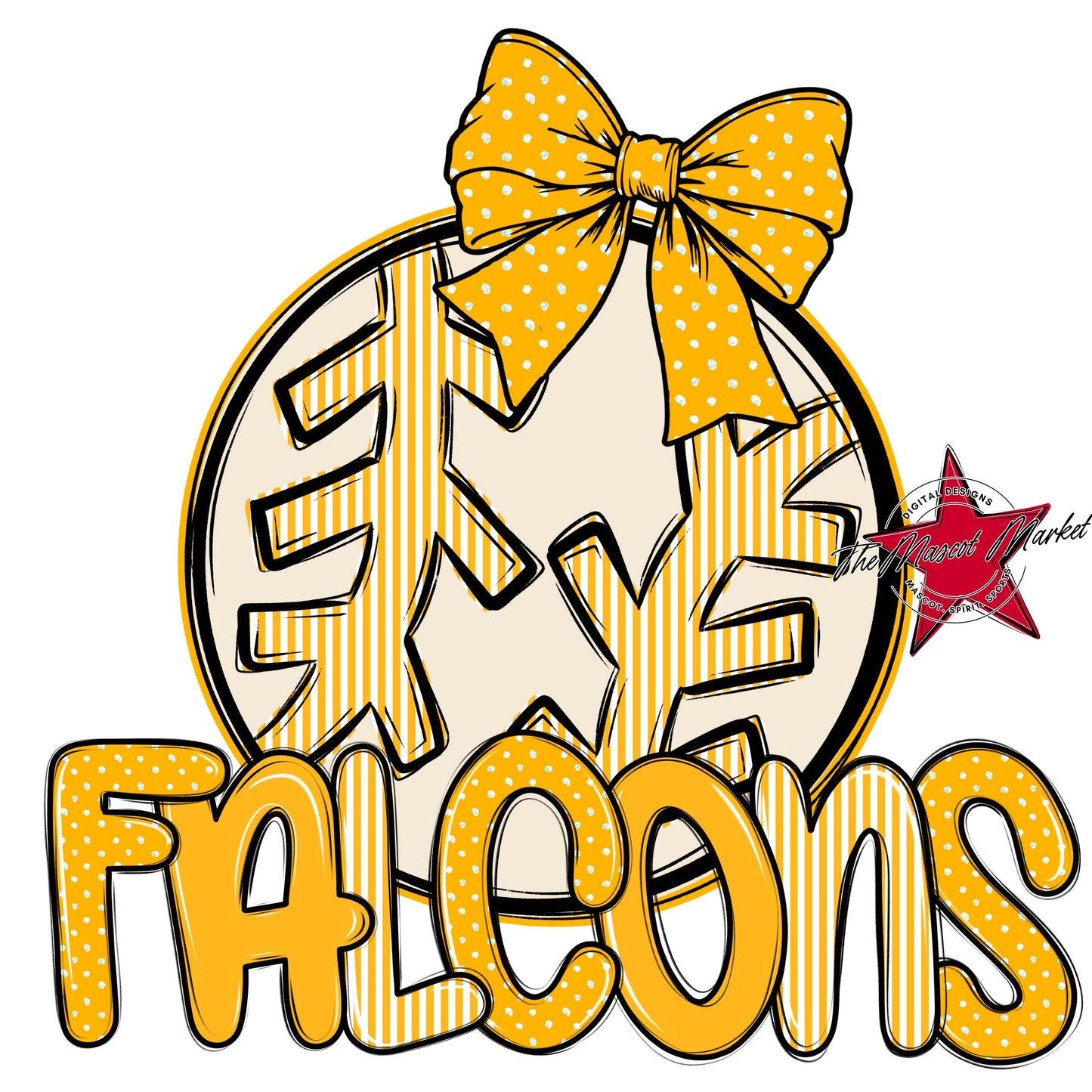 Falcons Baseball-Softball Spirit Design-Yellow